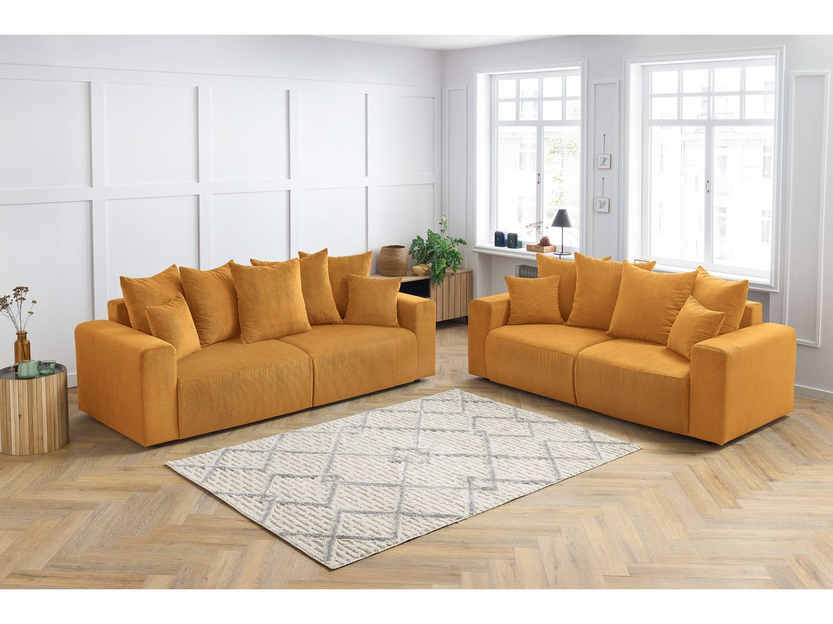 Bobochic Envy Sofa 5-Sitzer Cordsamt Gelb