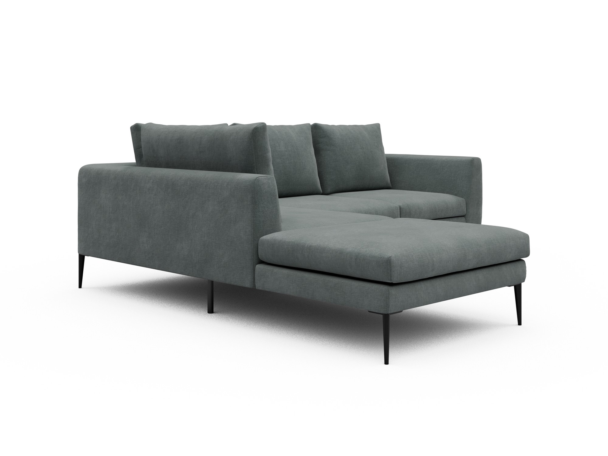 Skandi Home Ecksofa Paul Relax-Ecke links mit 2-Sitzer Smooth-Silver-Grey moebelfaktor