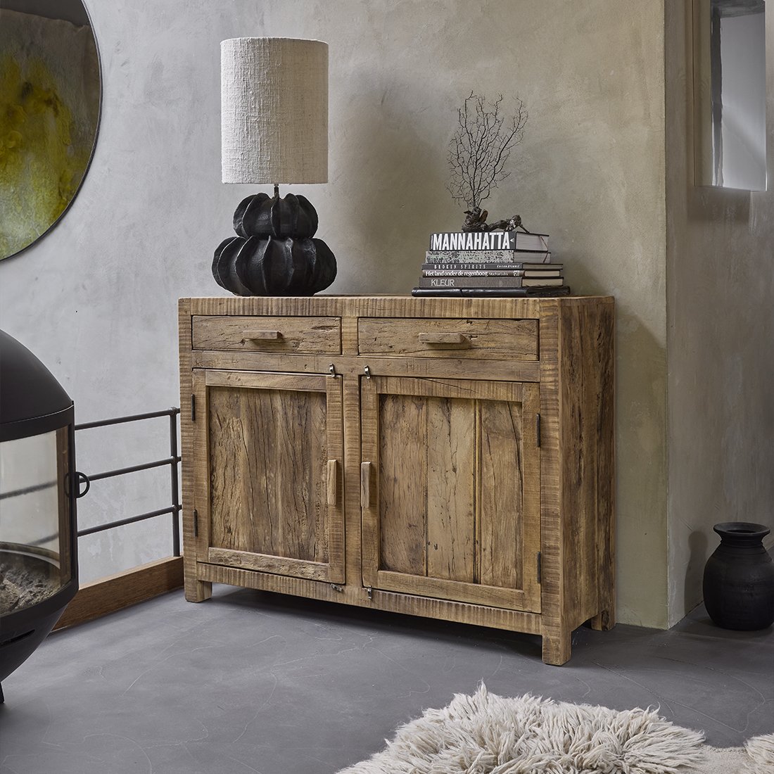 Raw Materials Sideboard Farmwood Recyclingholz 120cm