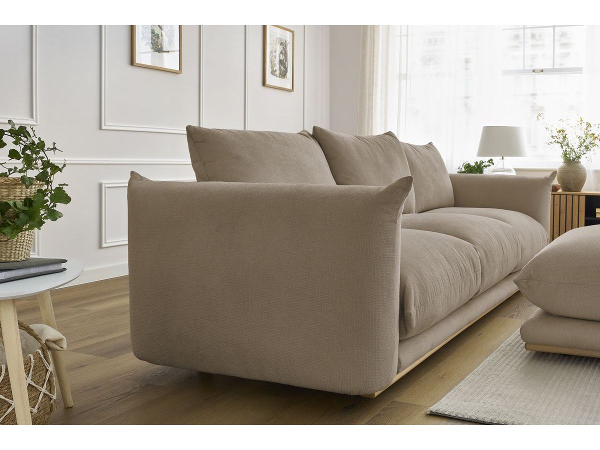 Bobochic Ernest Sofa 4-Sitzer mit Pouf Stoff Taupe