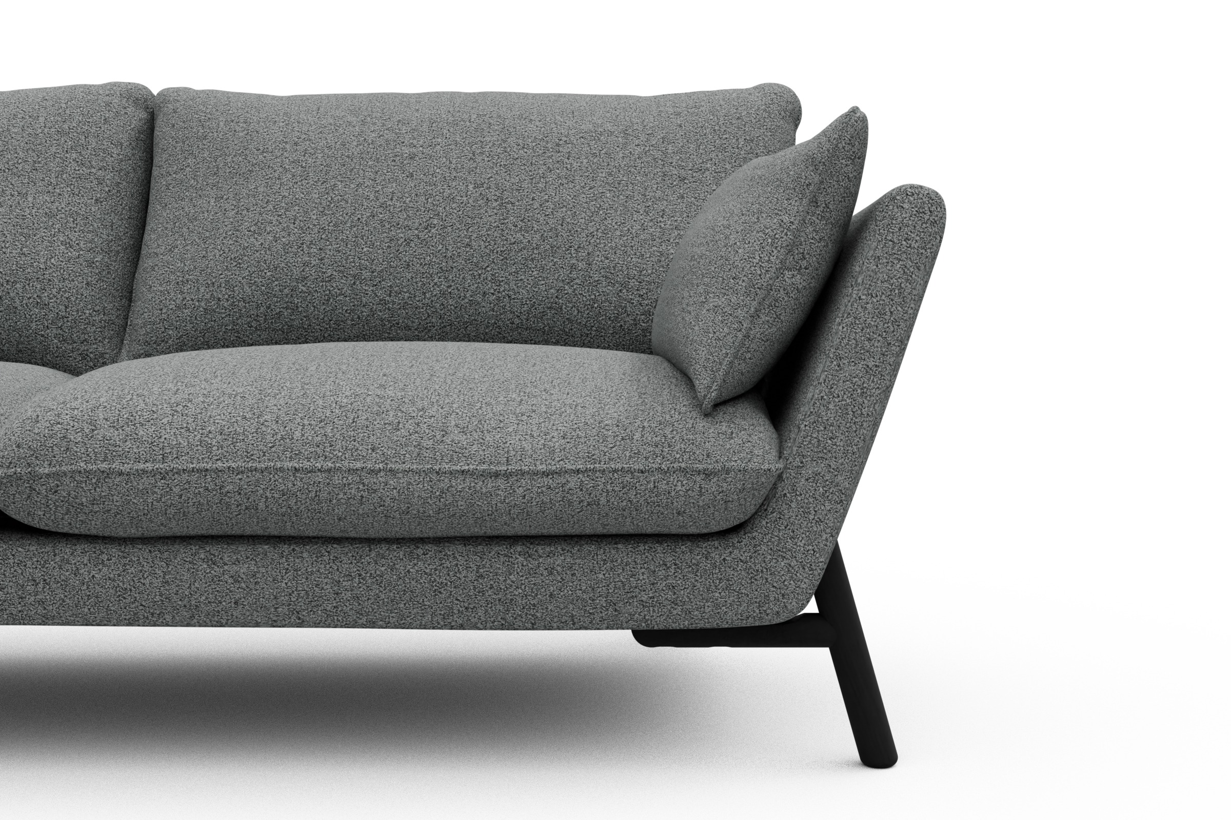 Sofa Emil 2-Sitzer Beinfarbe Eiche Schwarz Aivi-Gravet-Grey