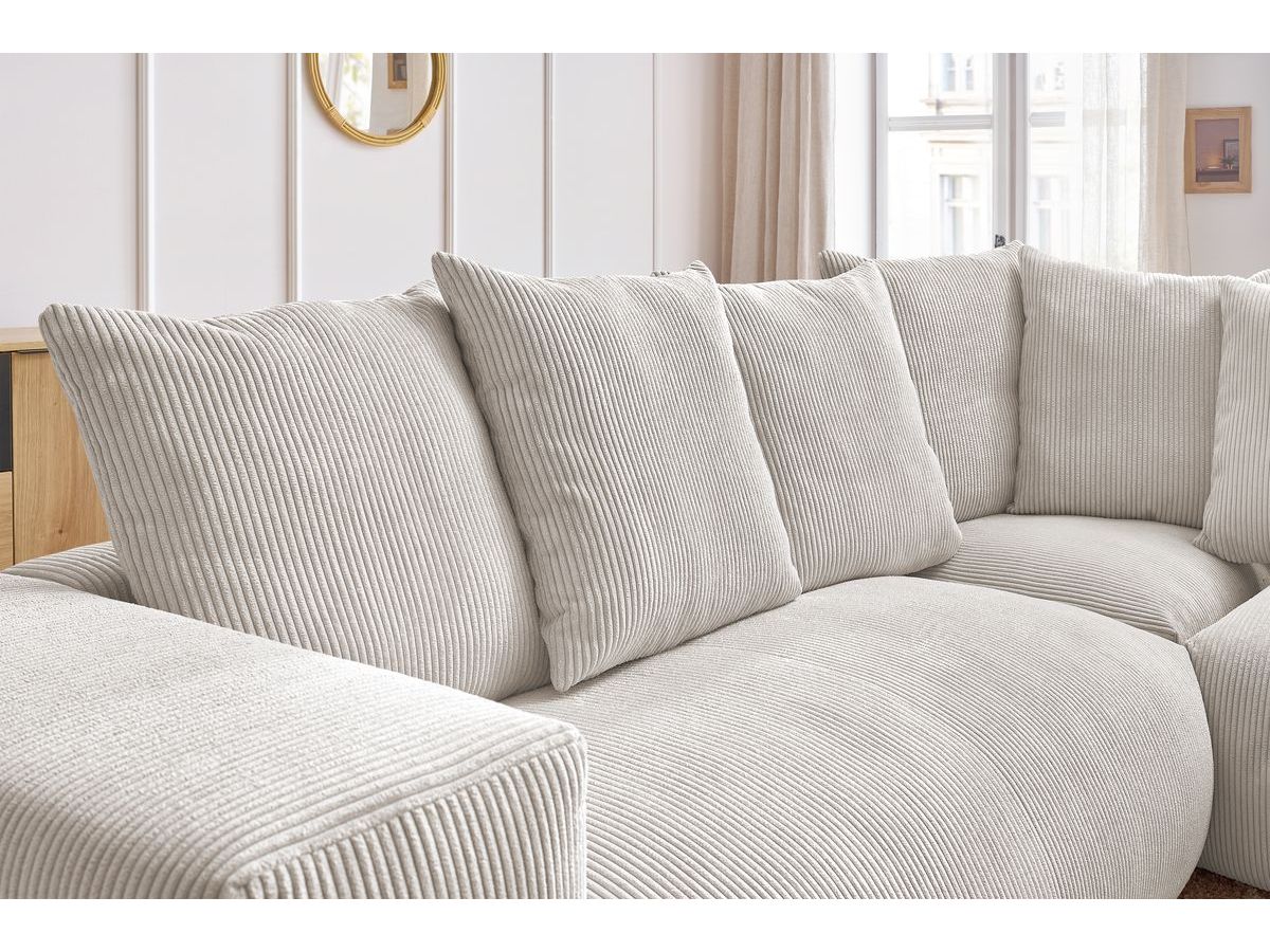 Bobochic Voltaire Ecksofa 268 × 214 cm Cordsamt Beige Ecke rechts
