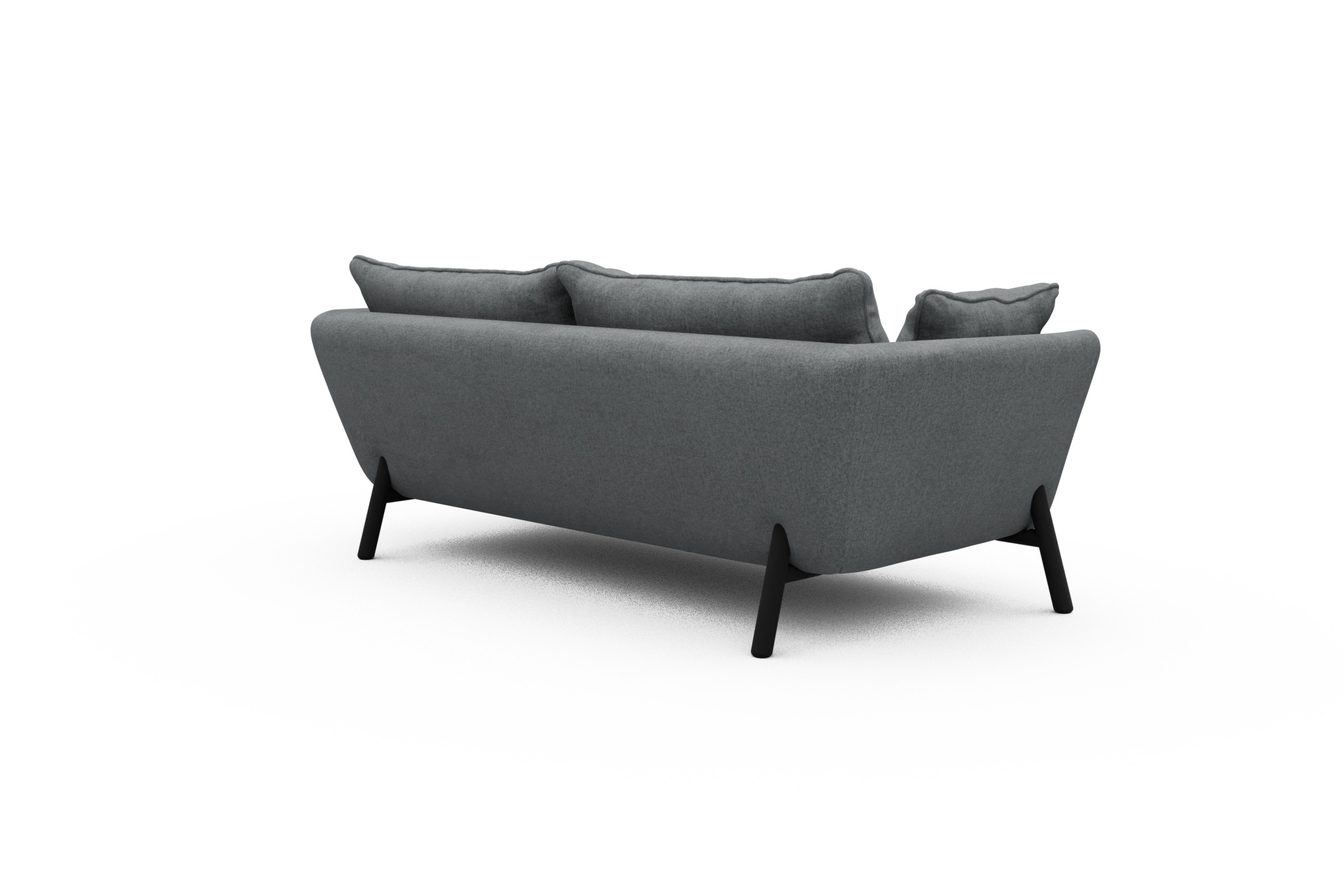 Sofa Emil PREMIUM 2-Sitzer Beinfarbe Eiche Schwarz Casone-Gravel-Grey