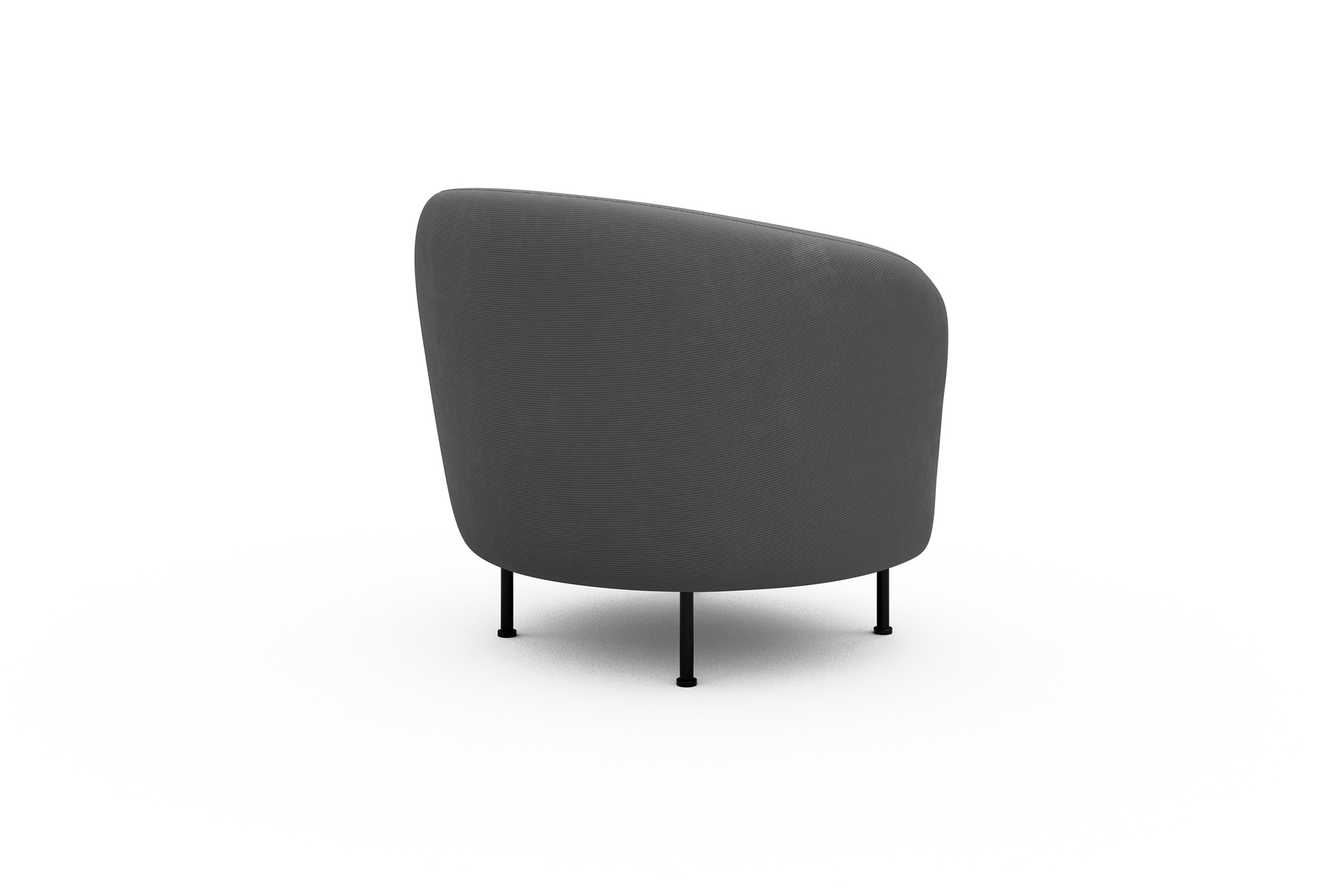 Sessel Ronda Metallbeine Schwarz Cordufine-Grey