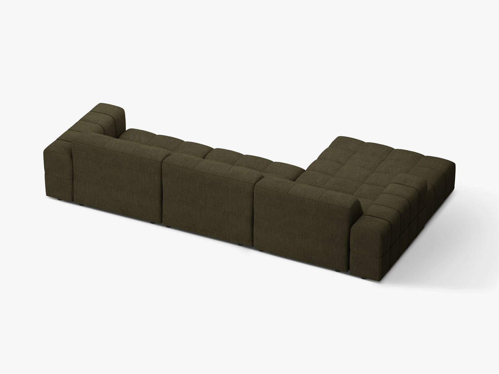 Micadoni Ecksofa Jennifer 4-Sitzer Chenille Eden Grün Links