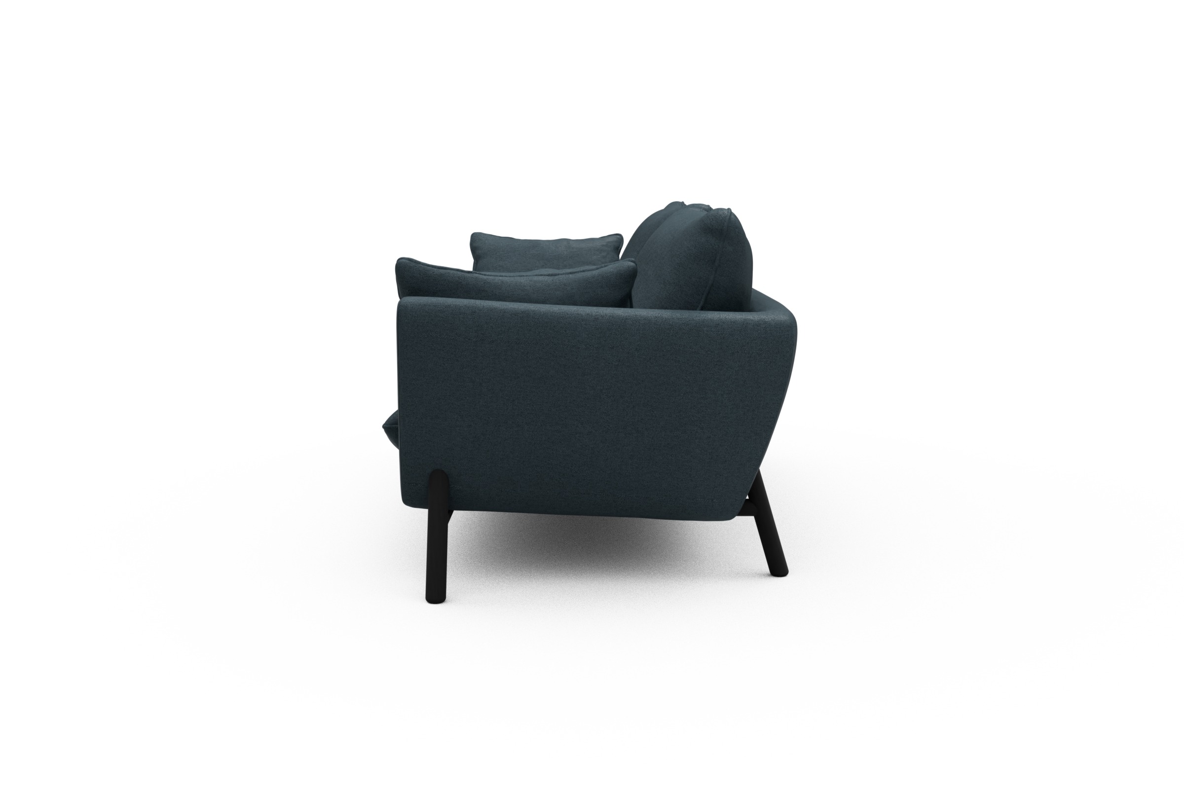 Sofa Emil 3-Sitzer Beinfarbe Eiche Schwarz Denari-Royal-Blue