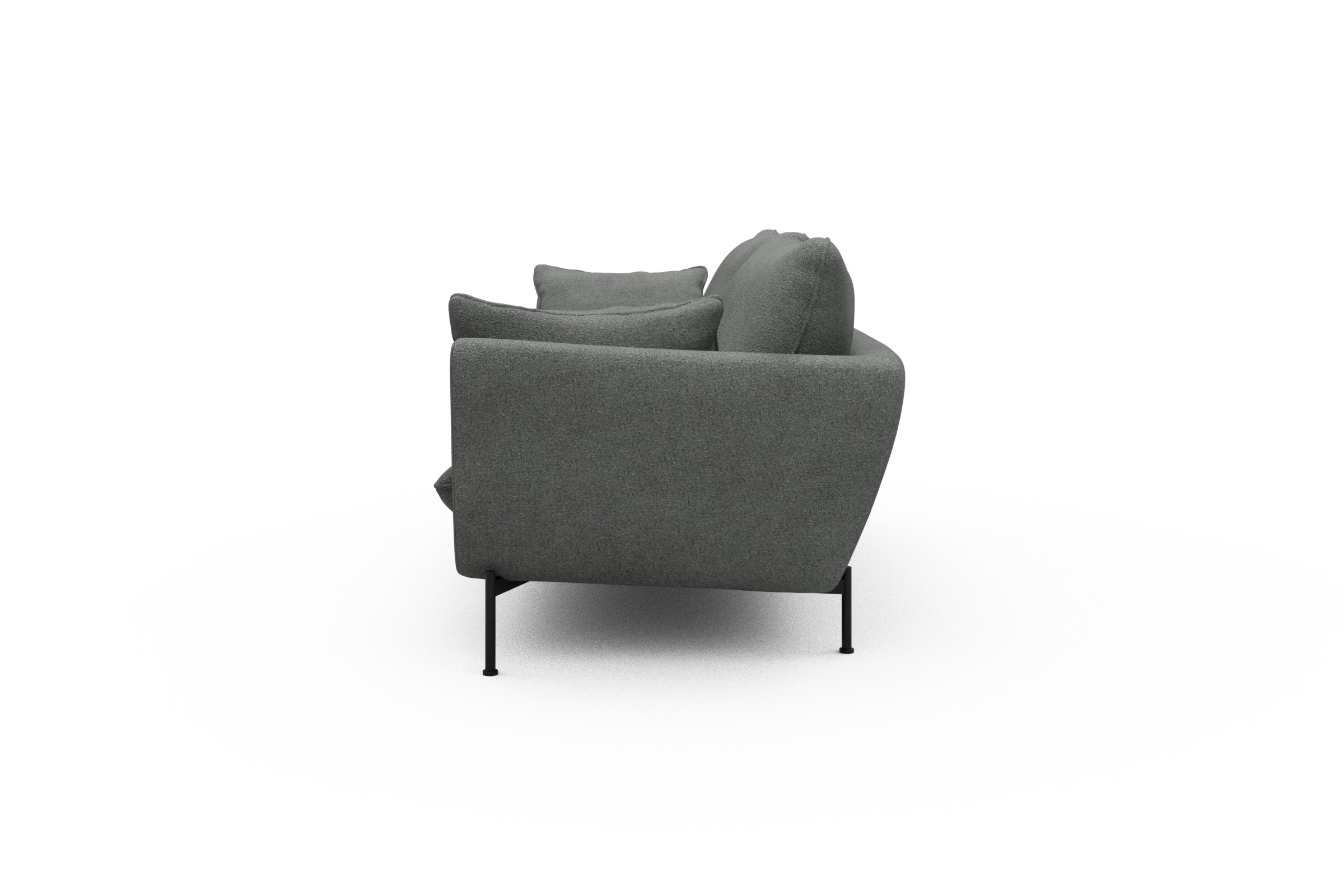 Sofa Anton 3-Sitzer Boucle-Ash-Grey