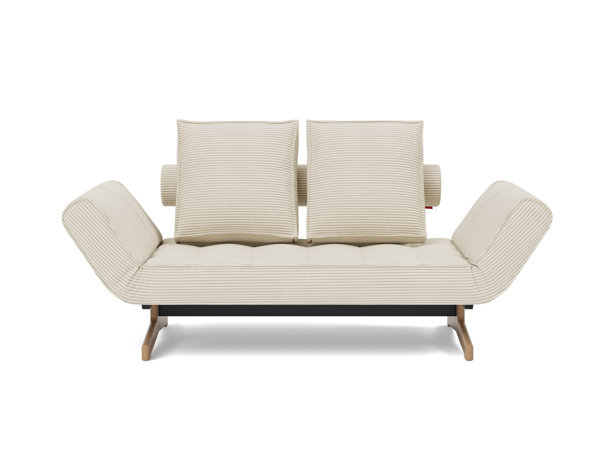 Tagesbett Ghia Kord Corduroy 594-Ivory Beine Eiche