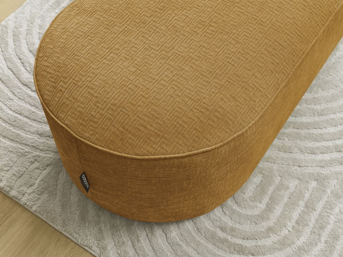 Bobochic Rousseau Pouf Strukturstoff Gelb