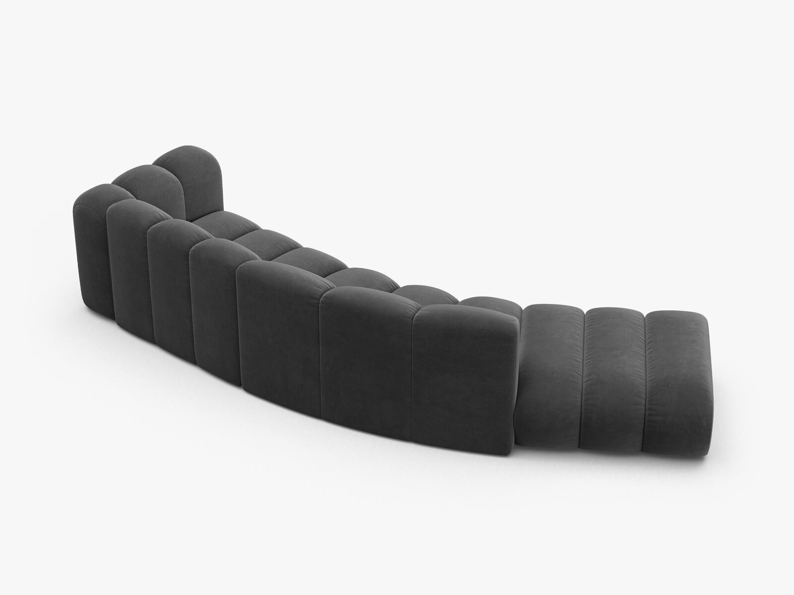 Micadoni Modulares Sofa Lupine 5-Sitzer Samt Venus Grau Links