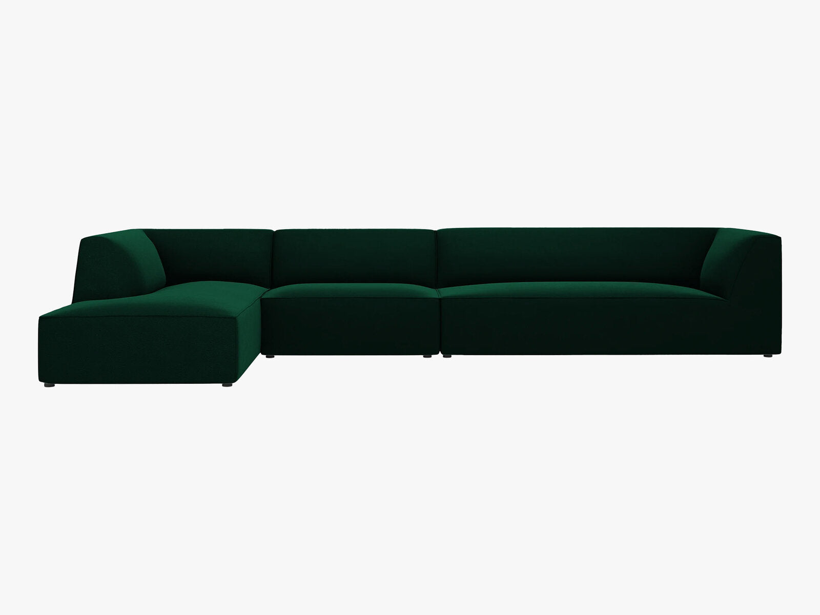 Micadoni Ecksofa Ruby 5-Sitzer Links Samt Salvador Flaschengrün