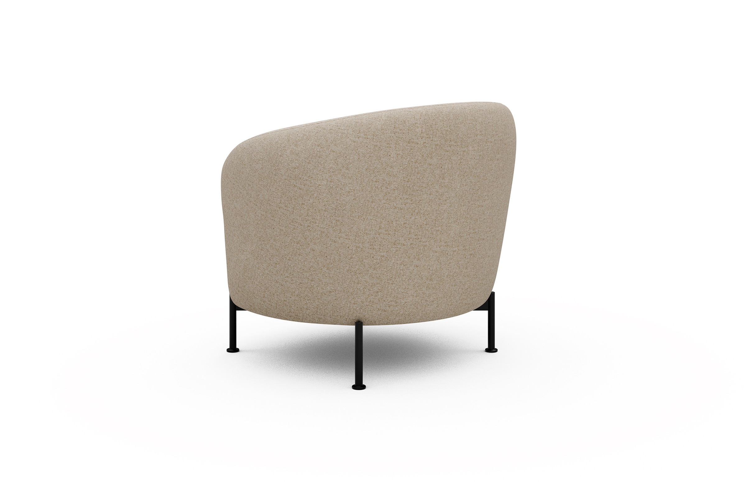 Sessel Ronda X-Metallgestell Schwarz Casone-Natural-Beige