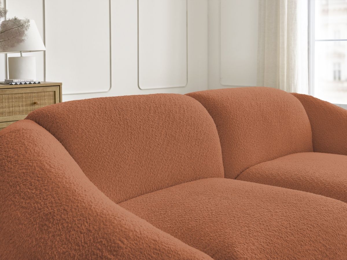 Bobochic Tina Sofa 2-Sitzer Bouclé-Stoff Orange