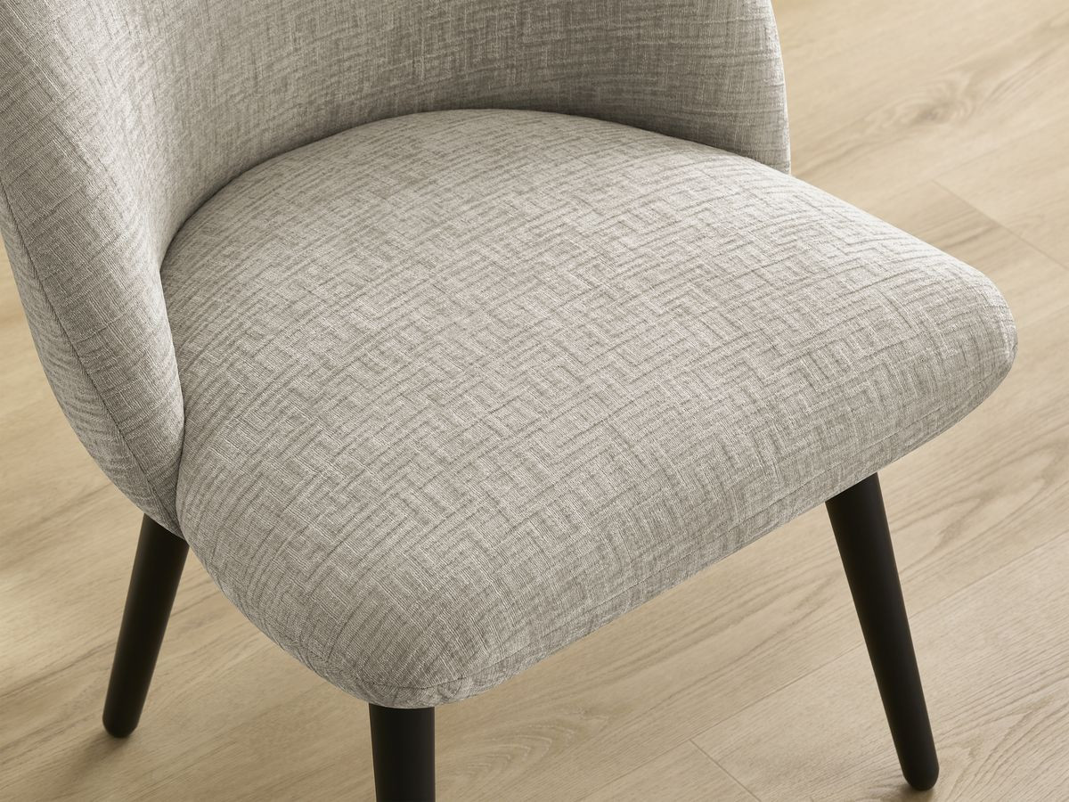Bobochic Lalie Esszimmerstuhl 2er-Set mit skandinavischen Beinen, schwarz Strukturstoff Beige/Grün