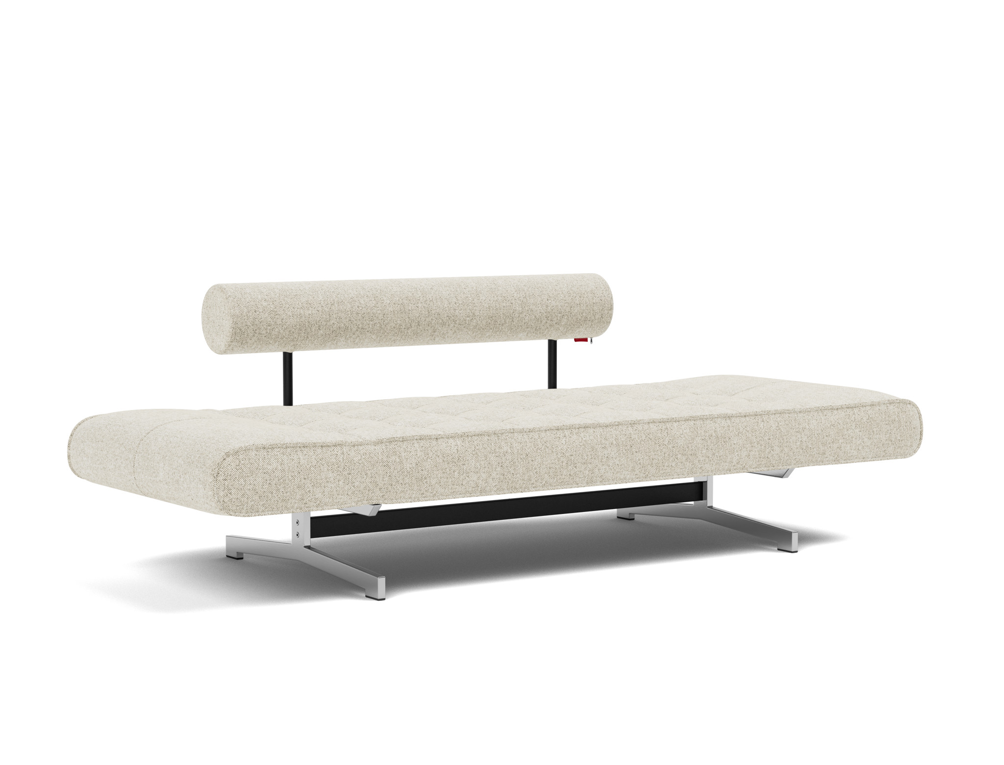 Tagesbett Ghia Strukturierter Stoff Taura 357-Off-White Beine Chrom