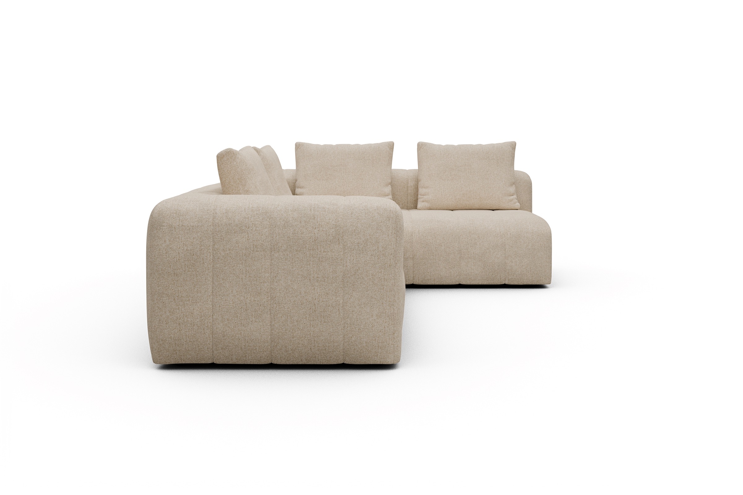Ecksofa Hugo 2x 2,5-Sitzer Armlehne links Casone-Natural-Beige