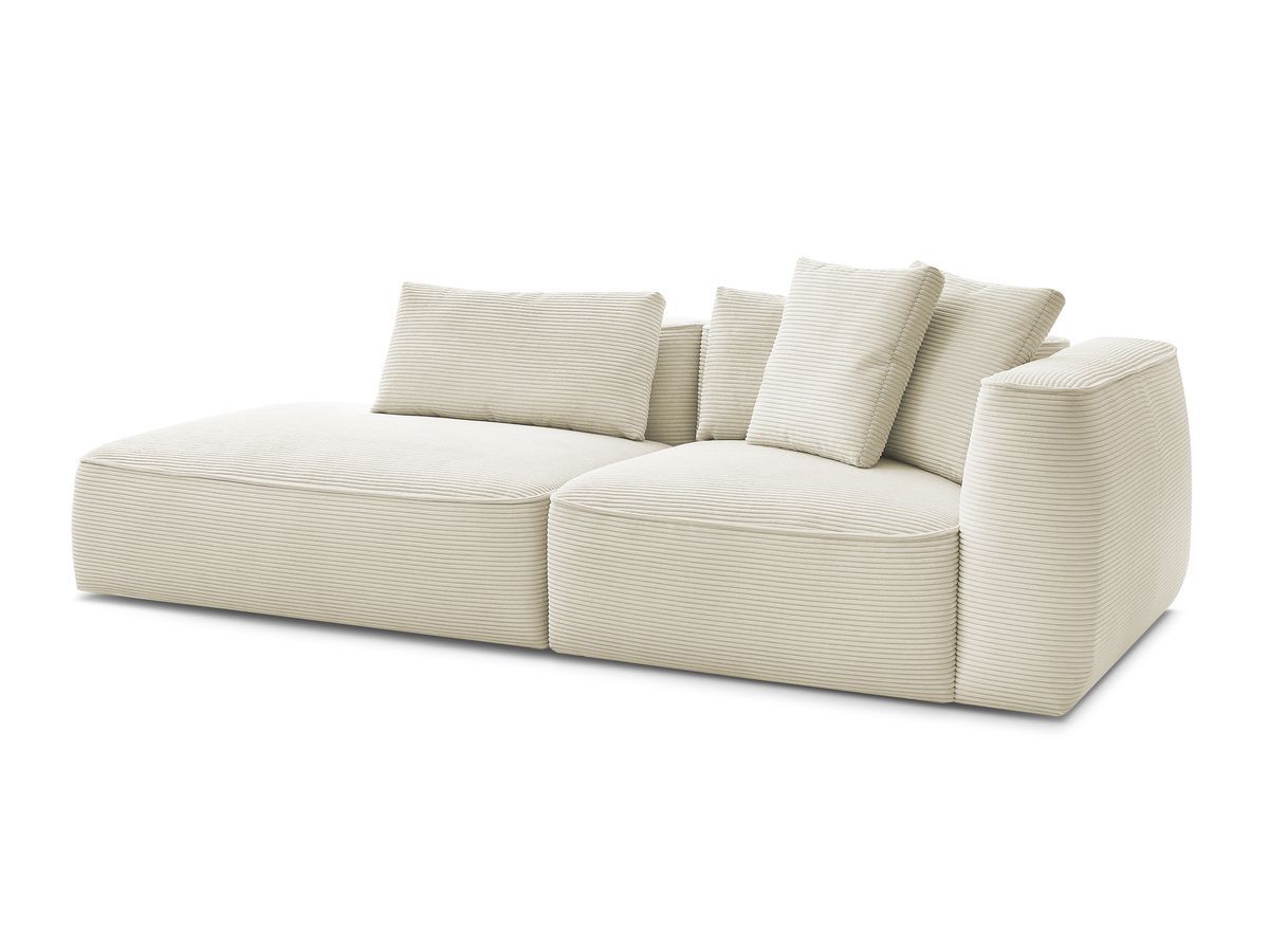 Bobochic Leopold Sofa 3-Sitzer Cordsamt Beige Armlehne rechts