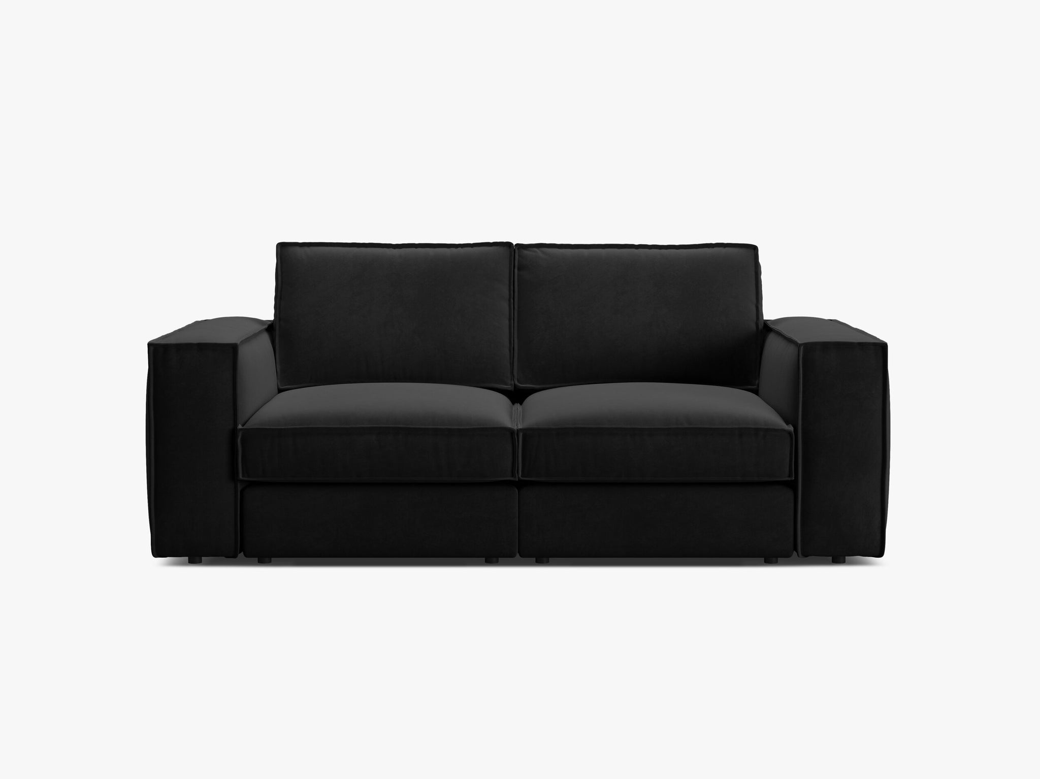 Micadoni modulares Sofa Pola 2-Sitzer Samt Salvador Schwarz