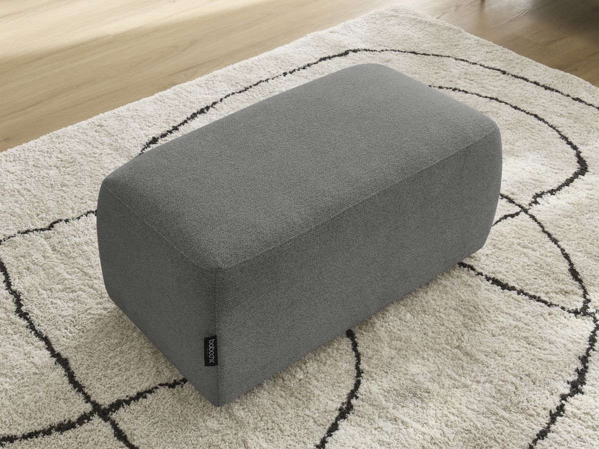 Bobochic Atilla Pouf Melange-Stoff Dunkelgrau