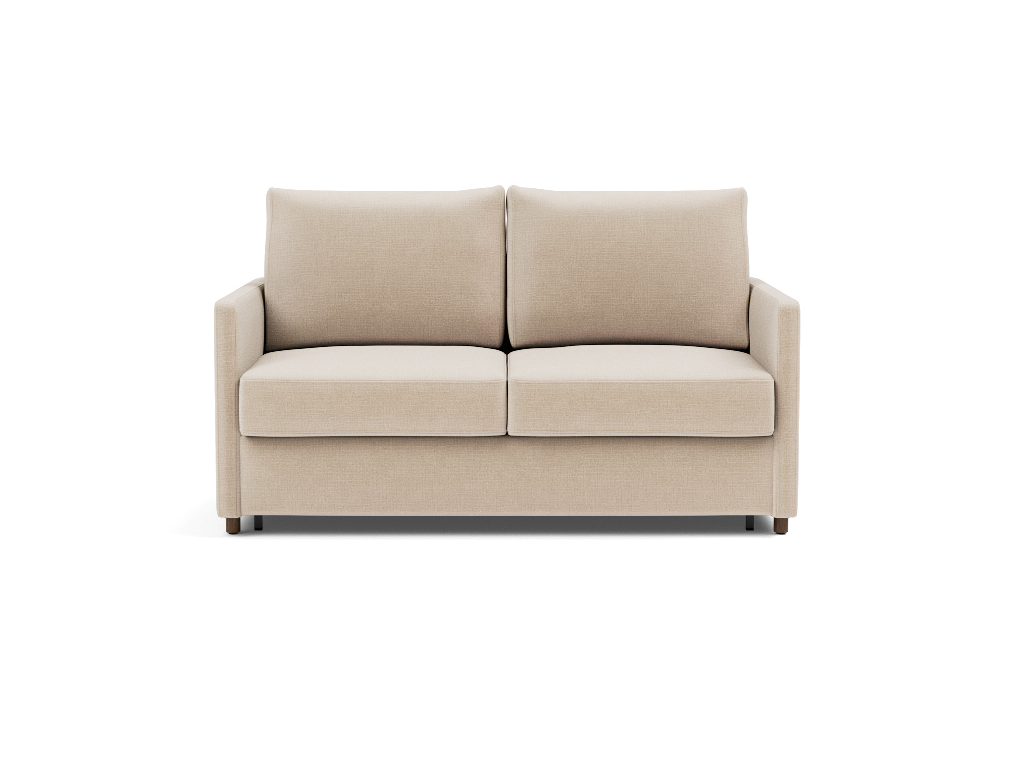Schlafsofa Neah mit Slim-Armlehnen 140 Chenille Esina 410-Almond-Beige