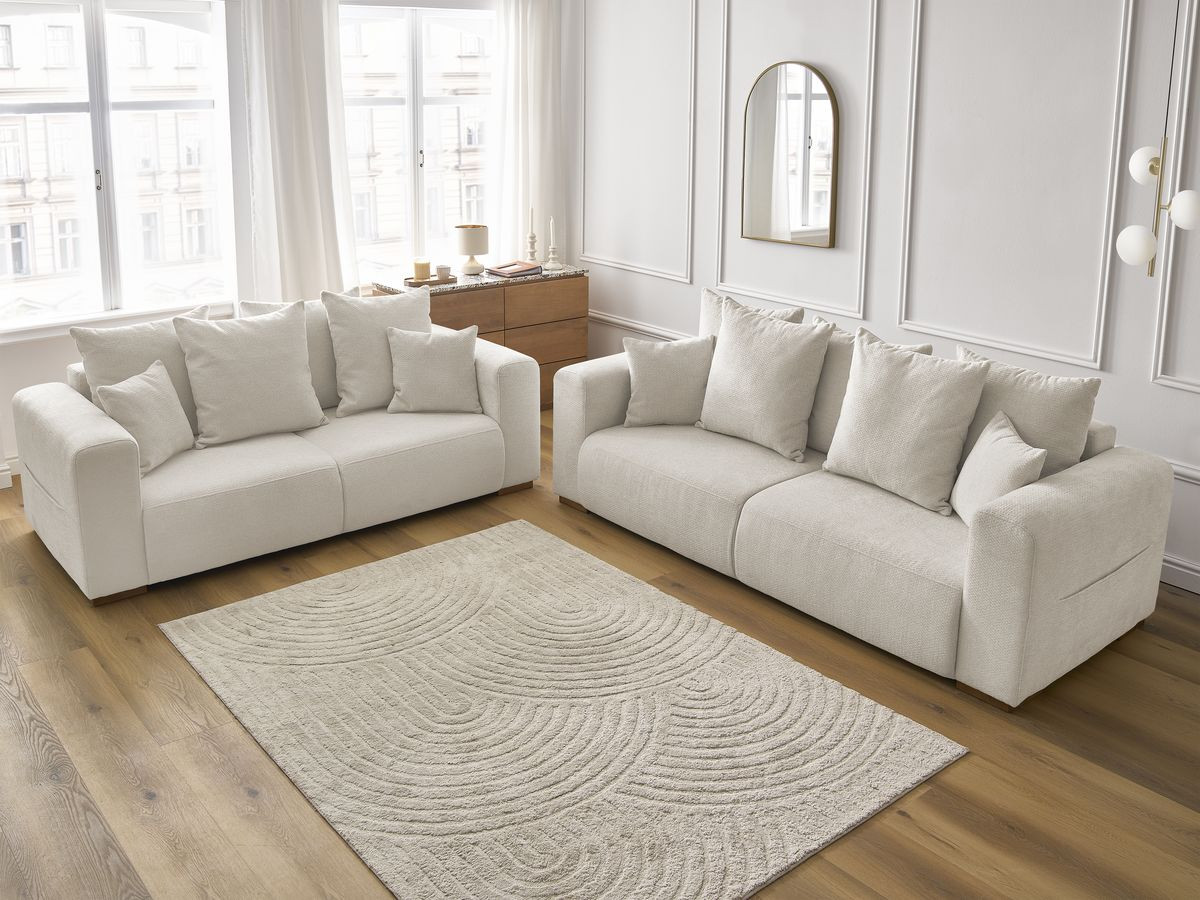 Bobochic Sidonie Sofa 5-Sitzer Melange-Stoff Beige