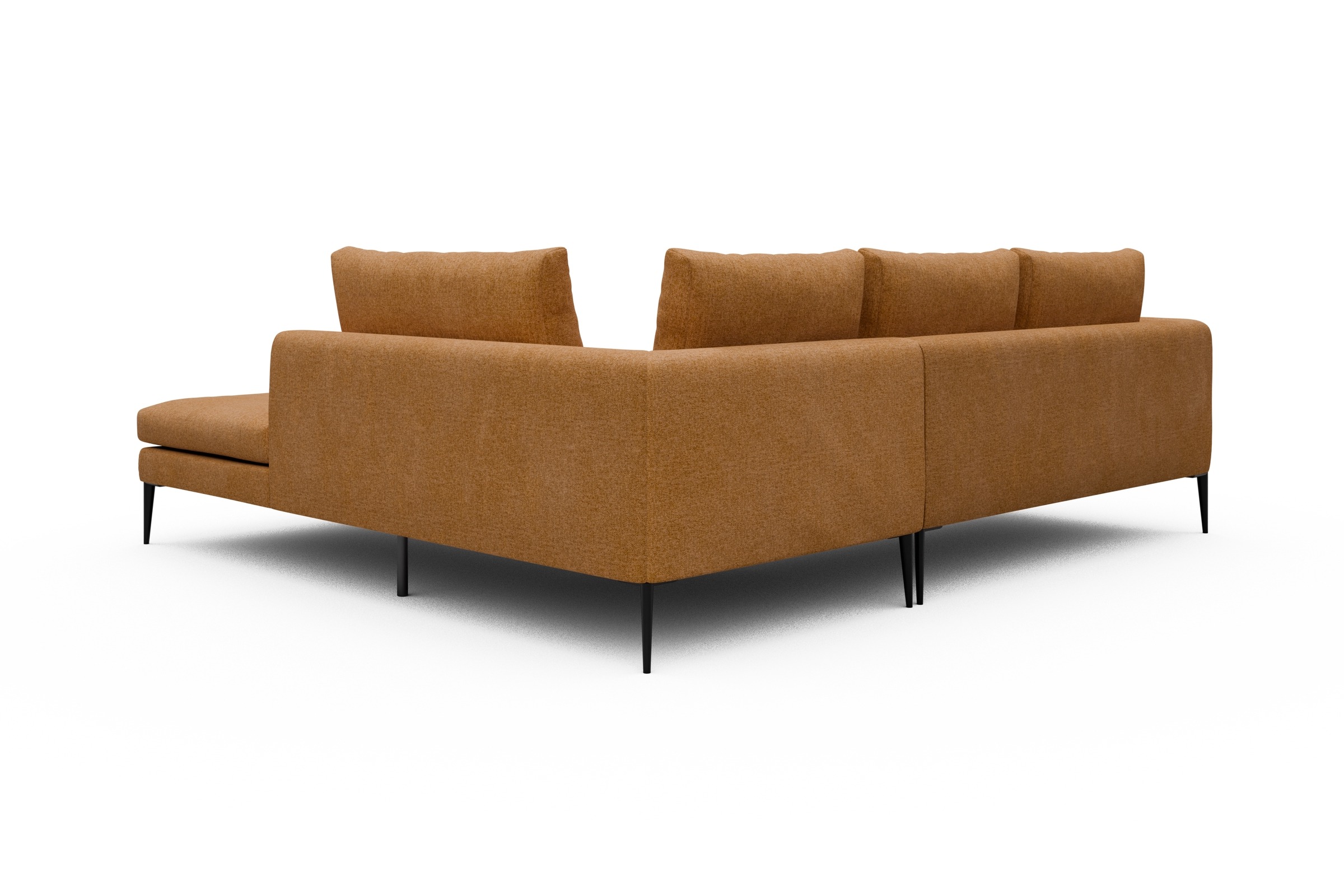 Ecksofa Paul Relax-Ecke rechts mit 2-Sitzer Casone-Warm-Yellow