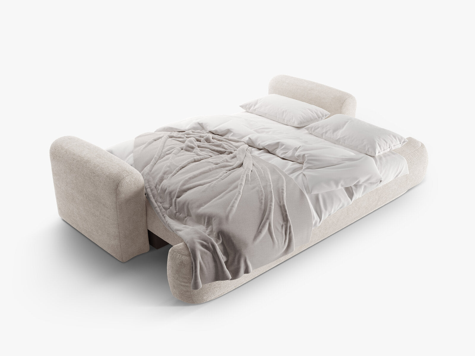 Micadoni Ella Sofa Mit Bettfunktion Und Stauraum Boucle CORAL Helles Beige