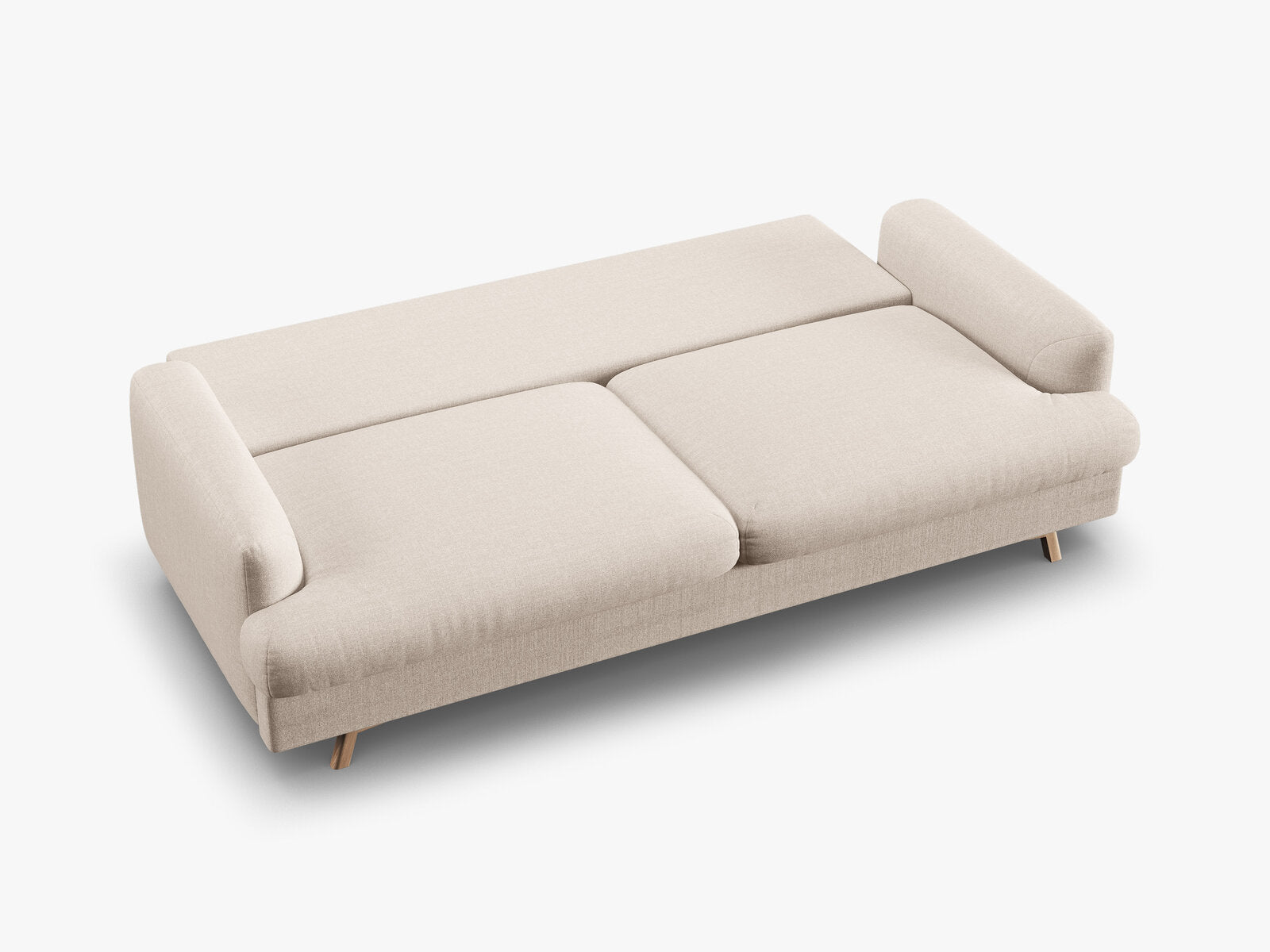 Micadoni Naomi Schlafsofa 3-Sitzer mit Bettkasten Strukturierter Stoff Liberty Beige