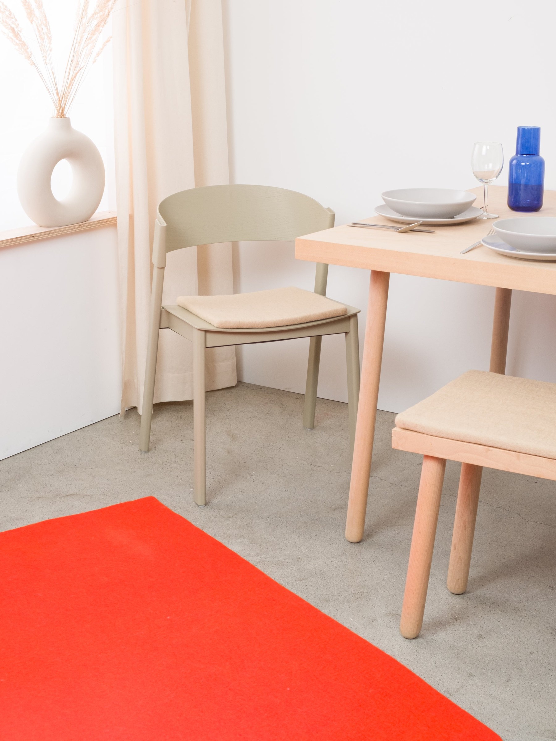 myfelt Levi Filz-Sitzauflage Beige 36 x 36 cm