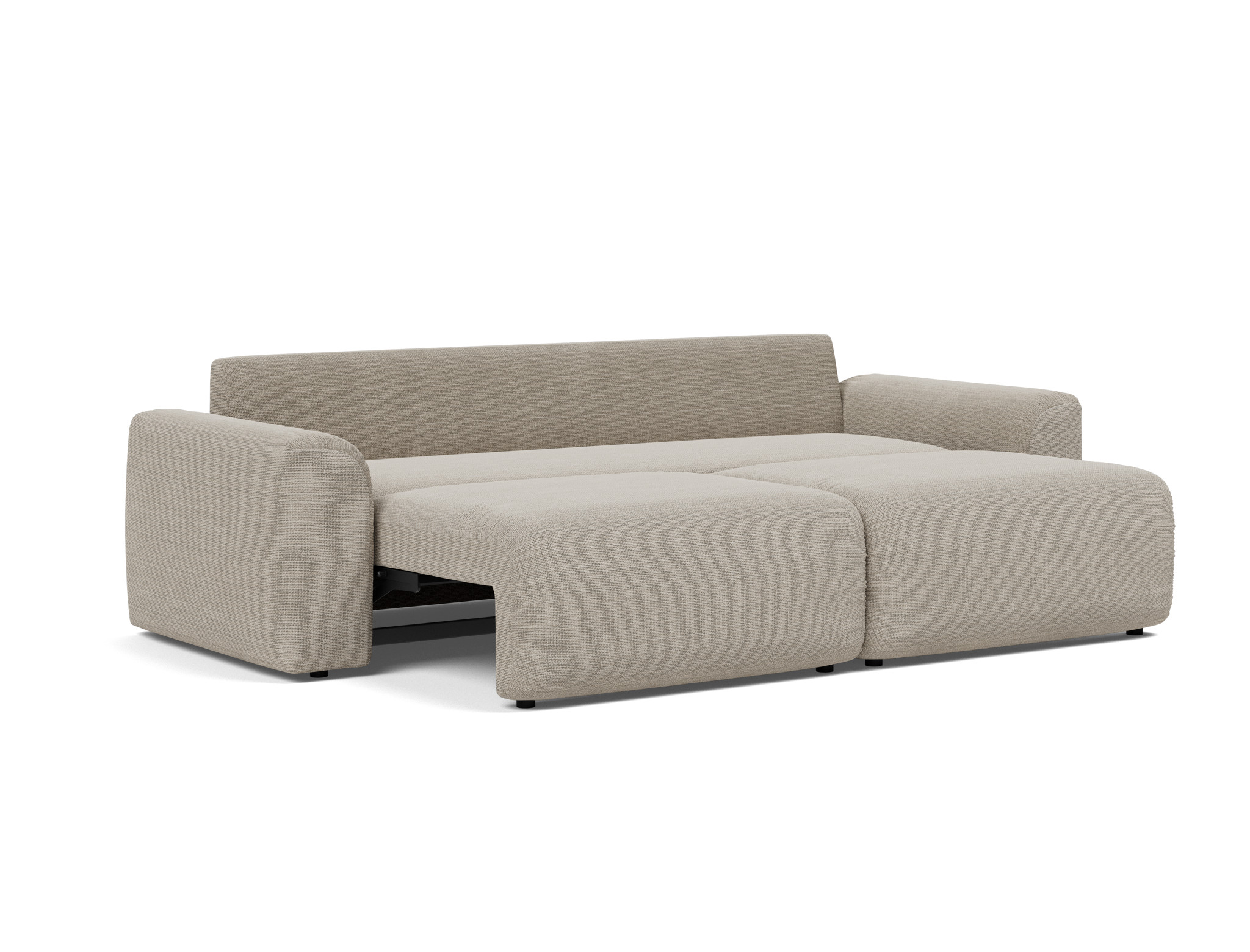 Schlafsofa Norum mit Chunky-Armlehnen Strukturierter Stoff Kenya 579-Gravel
