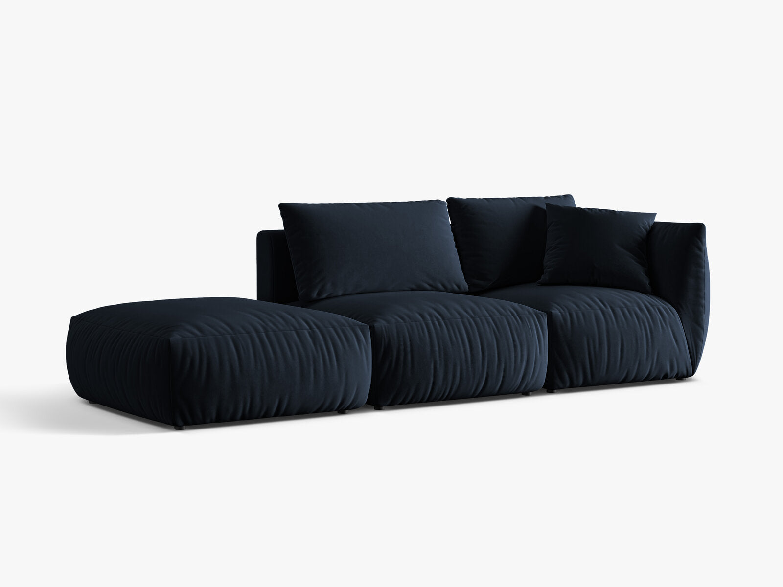 Micadoni Modulares Sofa Chris 3-Sitzer Links Samt Königsblau