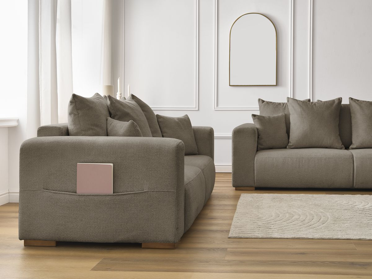 Bobochic Sidonie Sofa 5-Sitzer Melange-Stoff Taupe