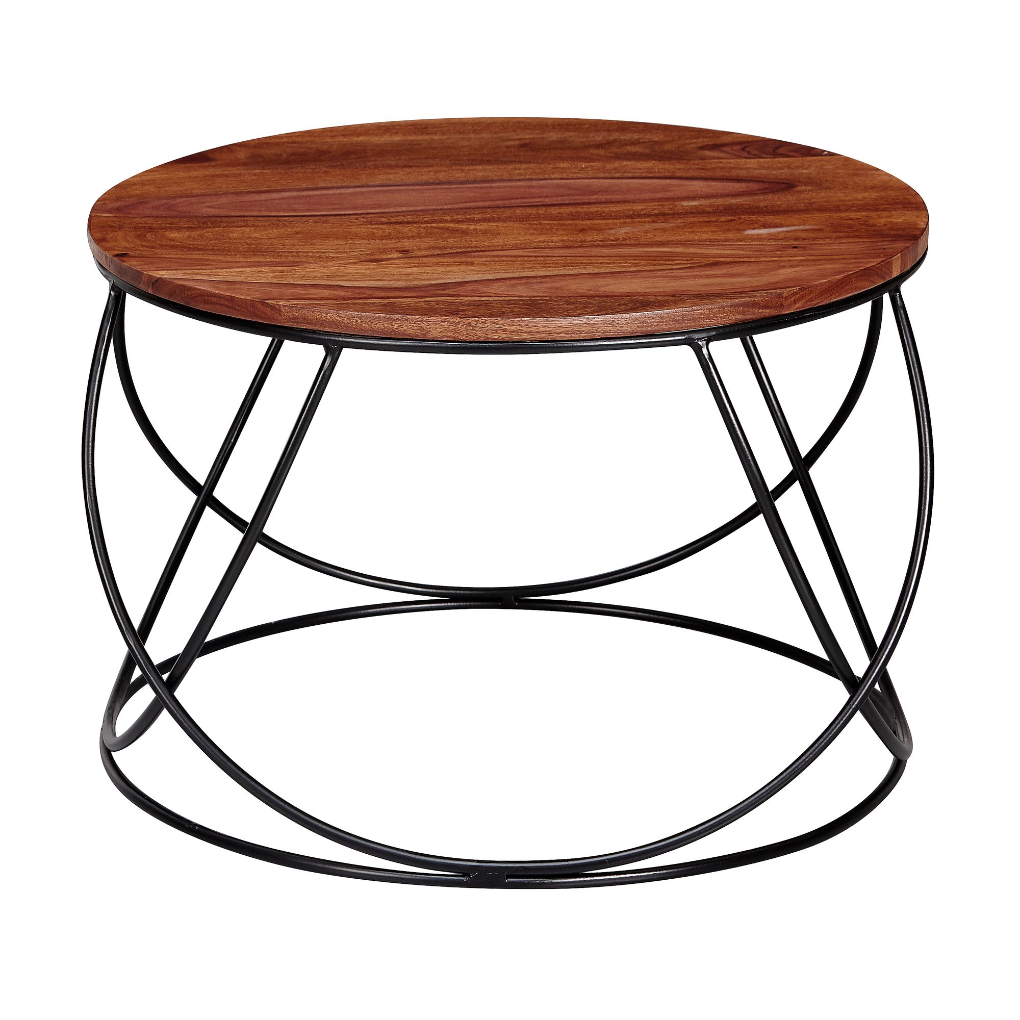 Couchtisch Eysturoy Sheesham Massivholz Braun Ø 60 cm