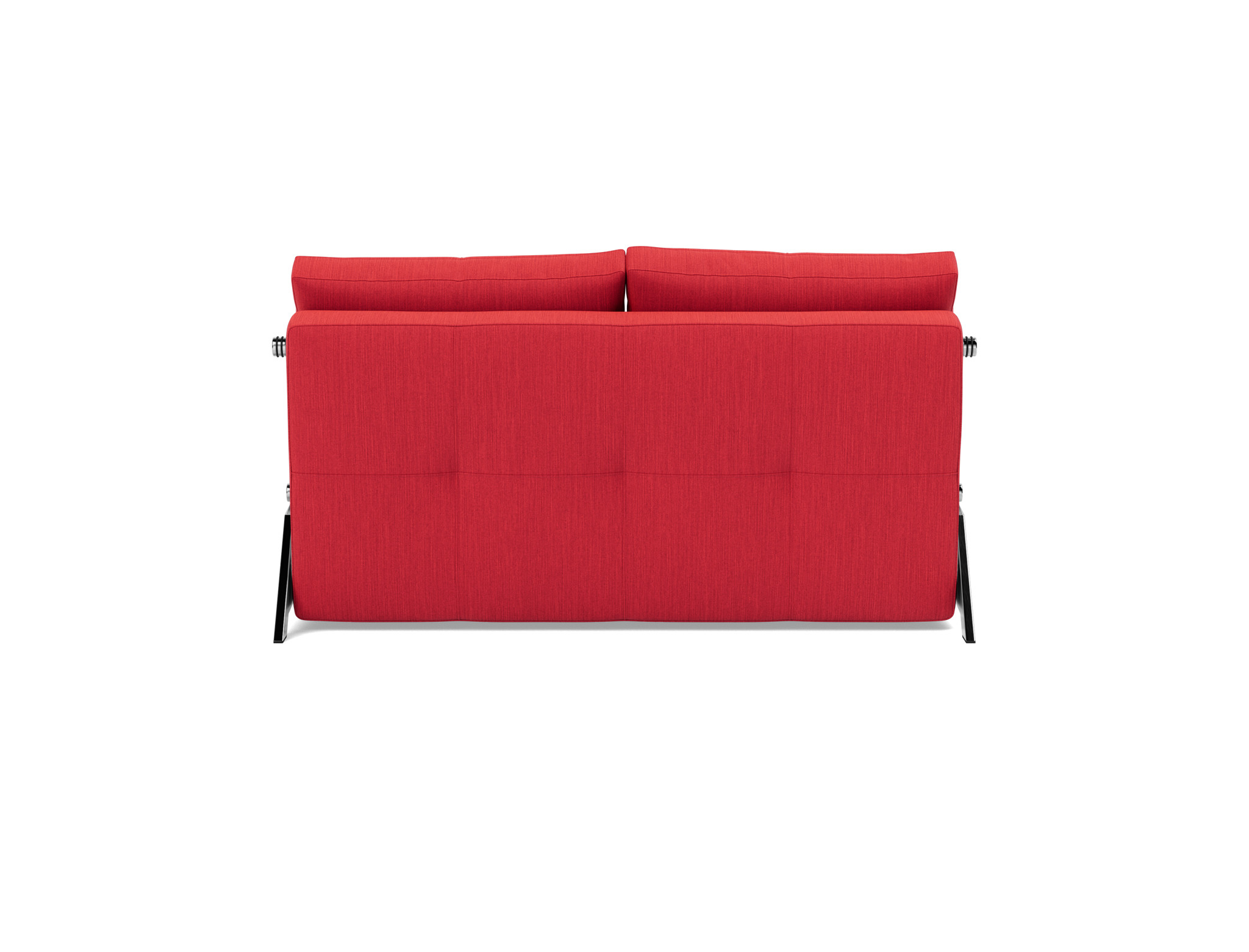 Schlafsofa Cubed 140 Flachgewebe Elegance 511-Red Beine Chrom