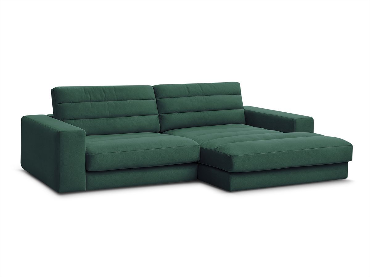 Bobochic Sierra Ecksofa Samt Dunkelgrün Ecke rechts