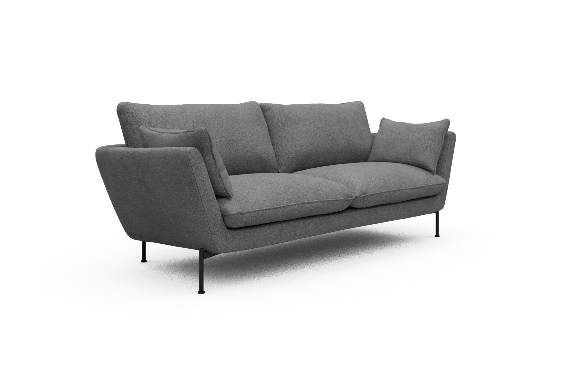 Sofa Anton 3-Sitzer Boucle-Ash-Grey