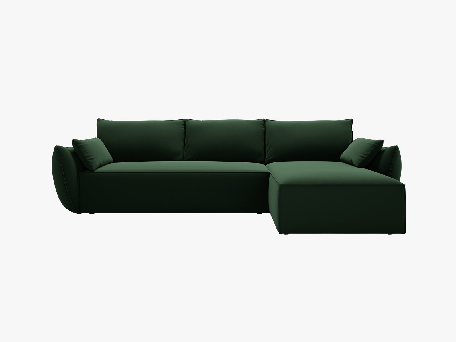 Micadoni Kaelle Ecksofa 4-Sitzer mit Schlaffunktion Rechts Samt Bluvel Flaschengrün