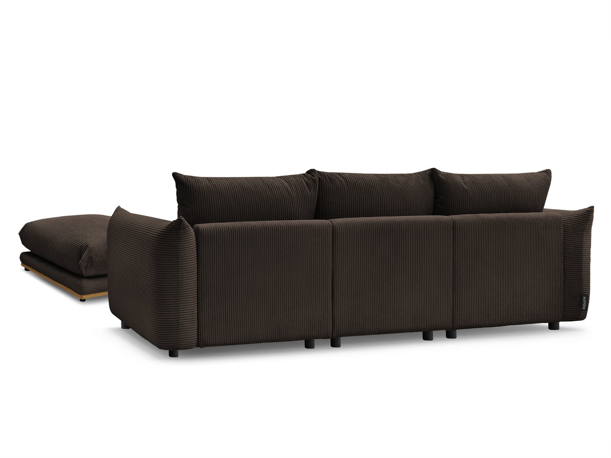 Bobochic Ernest Sofa 3-Sitzer mit Pouf 266 × 106 cm Cordsamt Braun