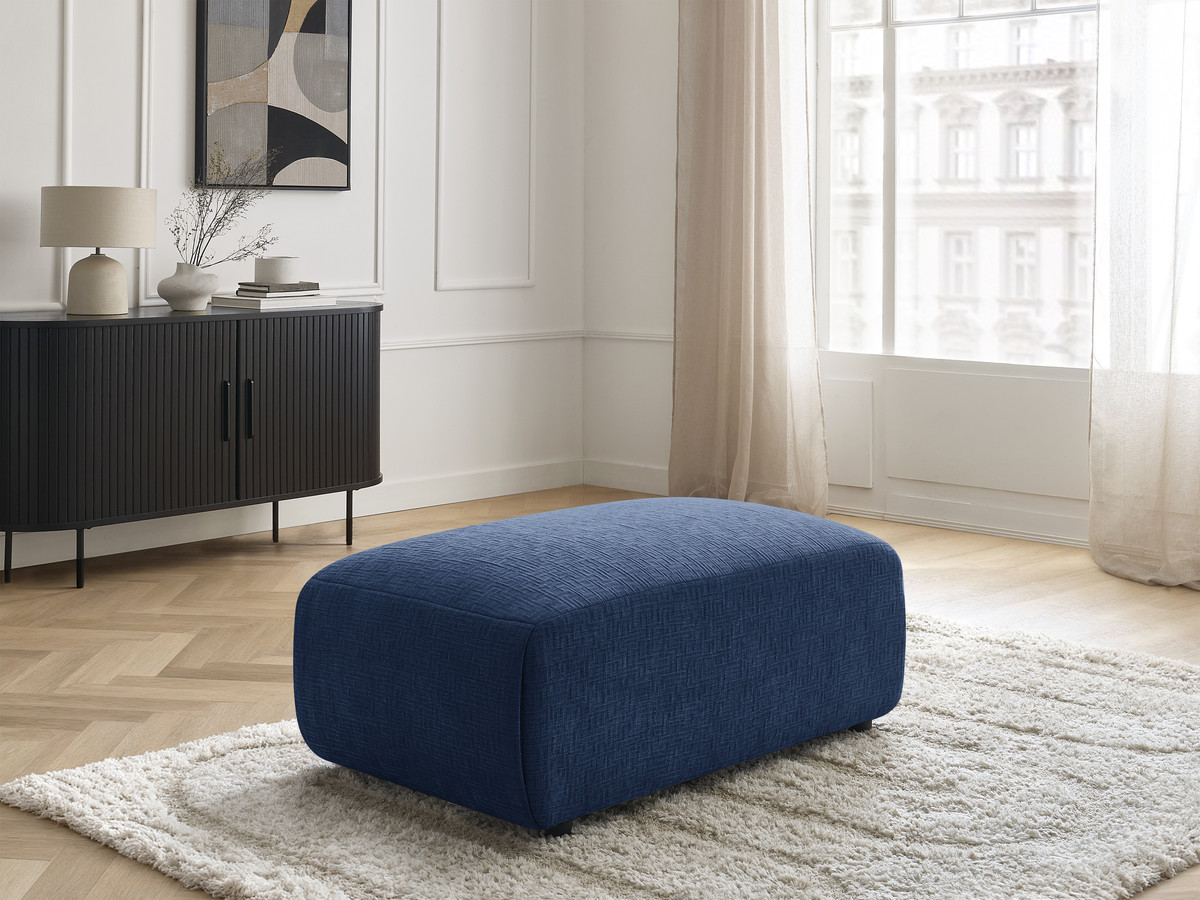Bobochic Jana Pouf 63 × 114 cm Strukturstoff Dunkelblau
