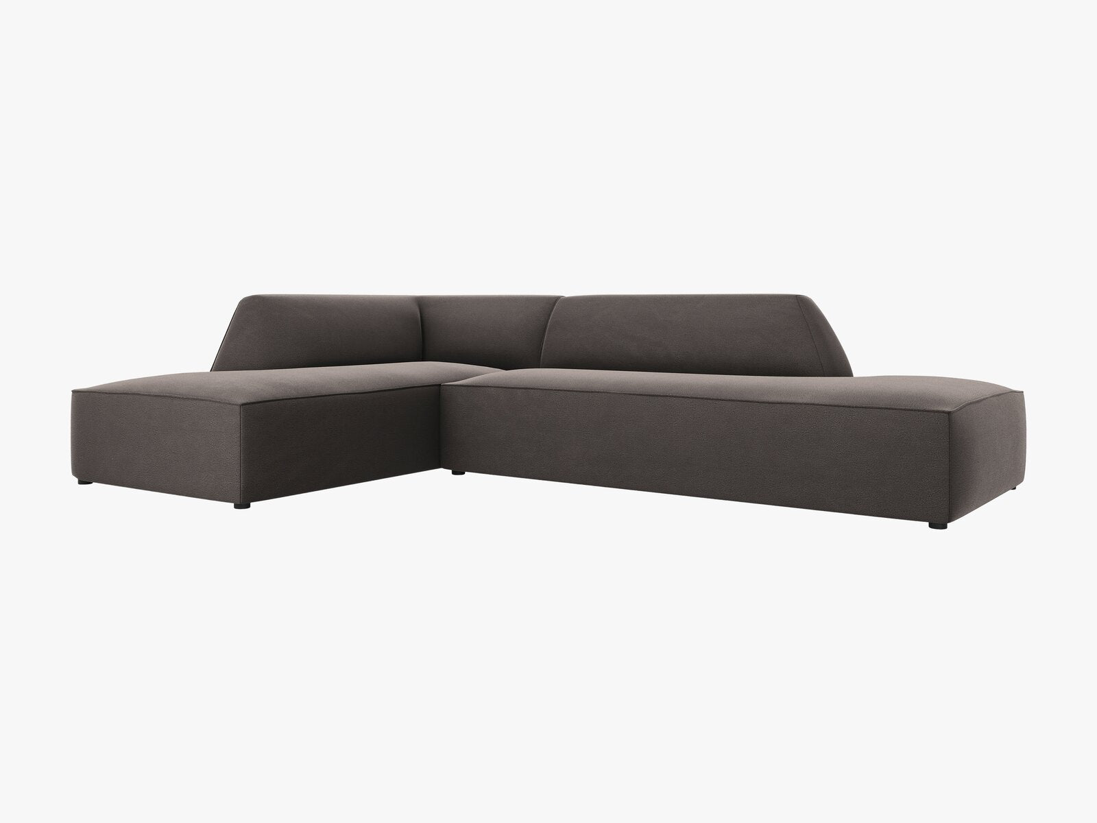 Micadoni Ecksofa Ruby 4-Sitzer Links Samt Salvador Dunkelgrau