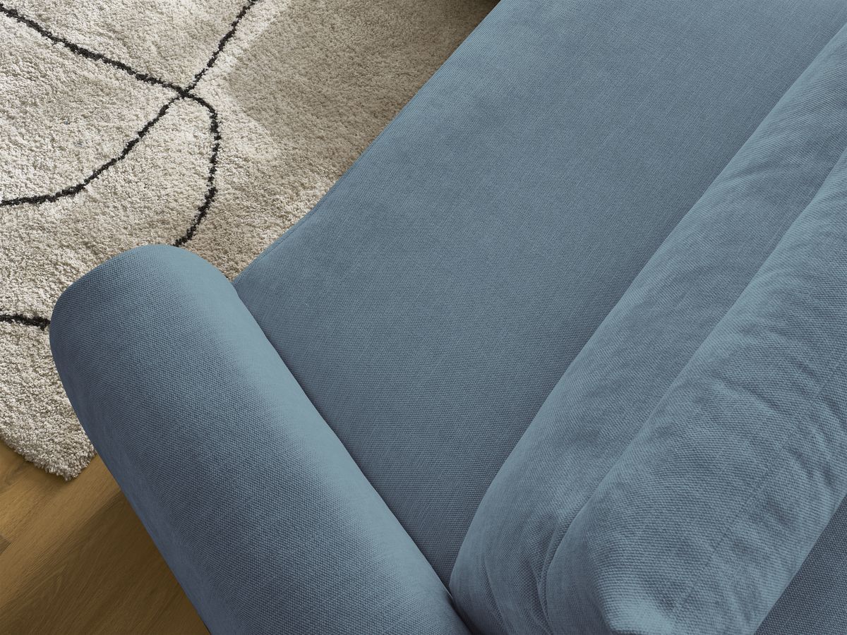 Bobochic Aden Ecksofa 386 × 152 cm Stoff Hellblau Ecke links