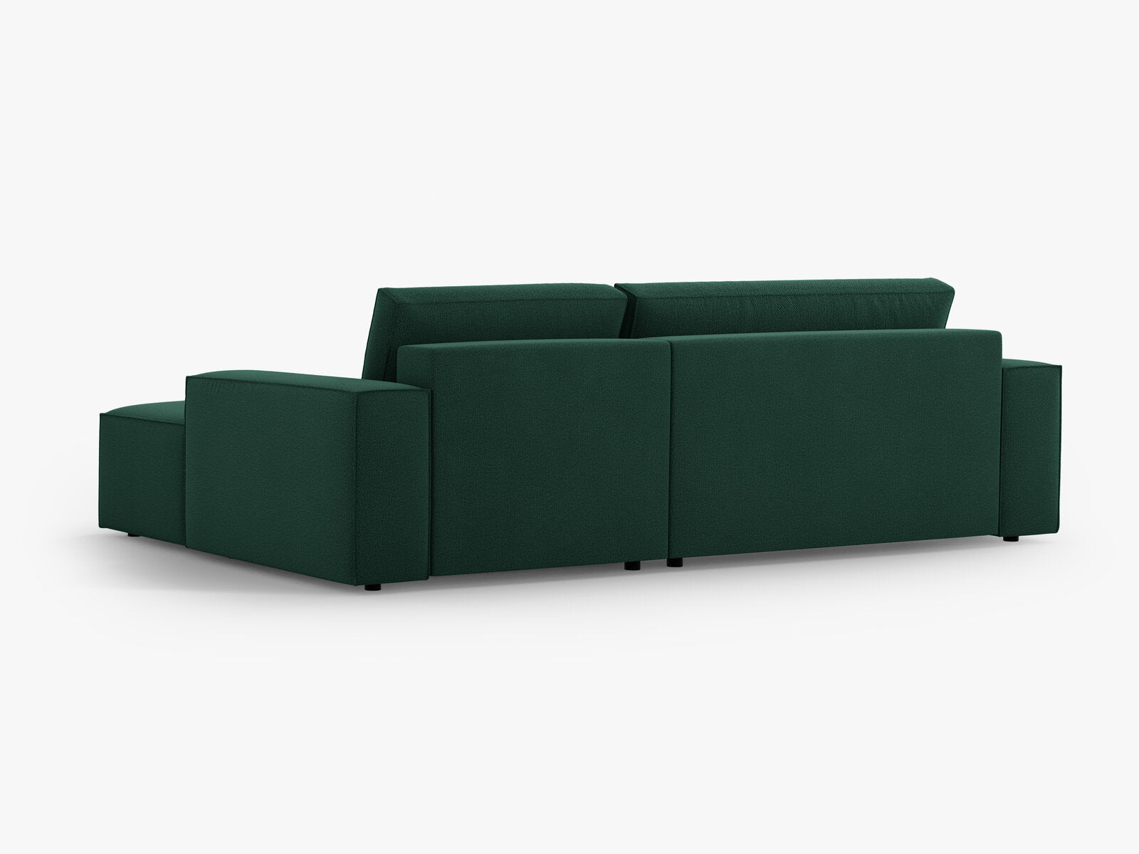 Micadoni Schlaf-Ecksofa Jodie 3-Sitzer Rechts Strukturierter Stoff Grün