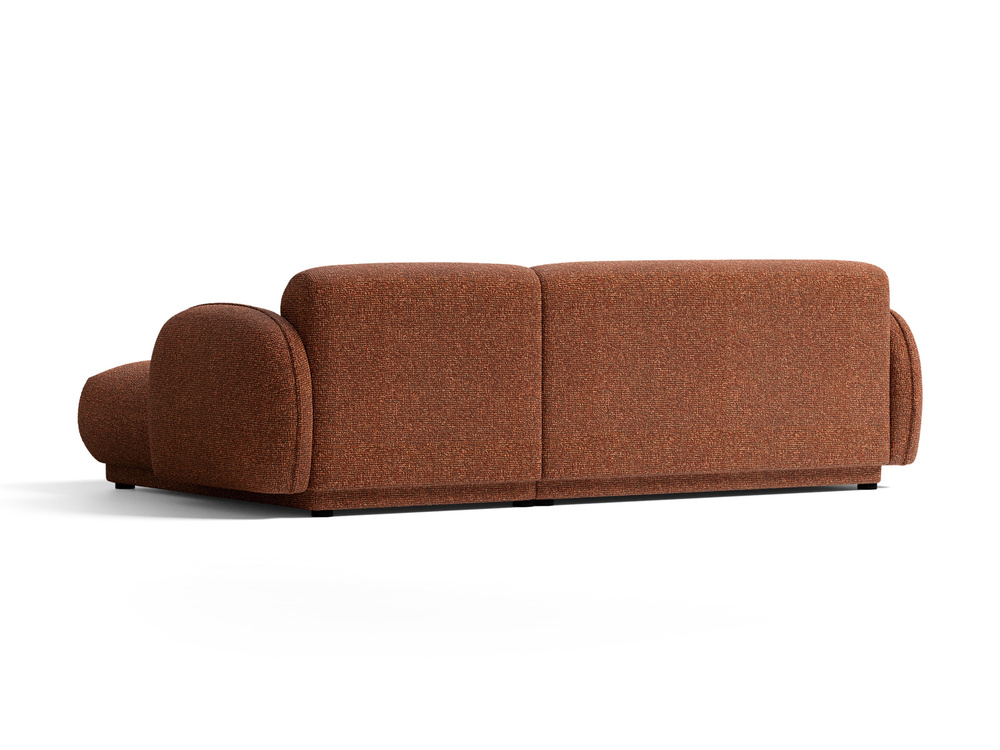 Cosmopolitan Design Ecksofa Bilbao 3-Sitzer Boucle Miles Terrakotta Rechts