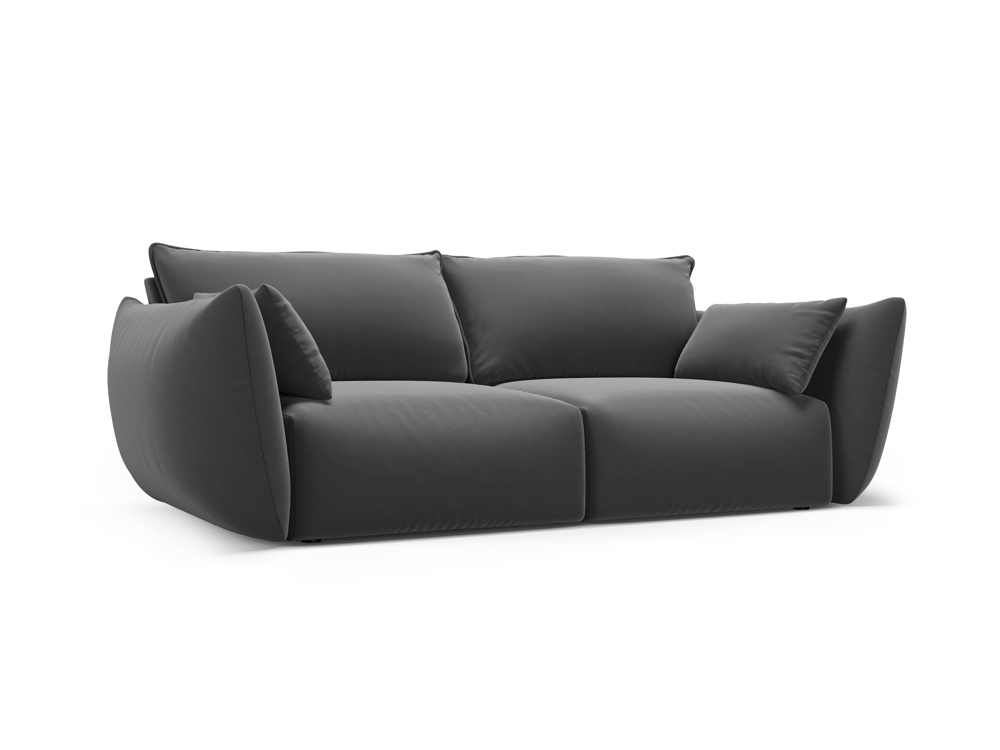 Cosmopolitan Design Sofa Matera 2-Sitzer Samt Salvador Dunkelgrau