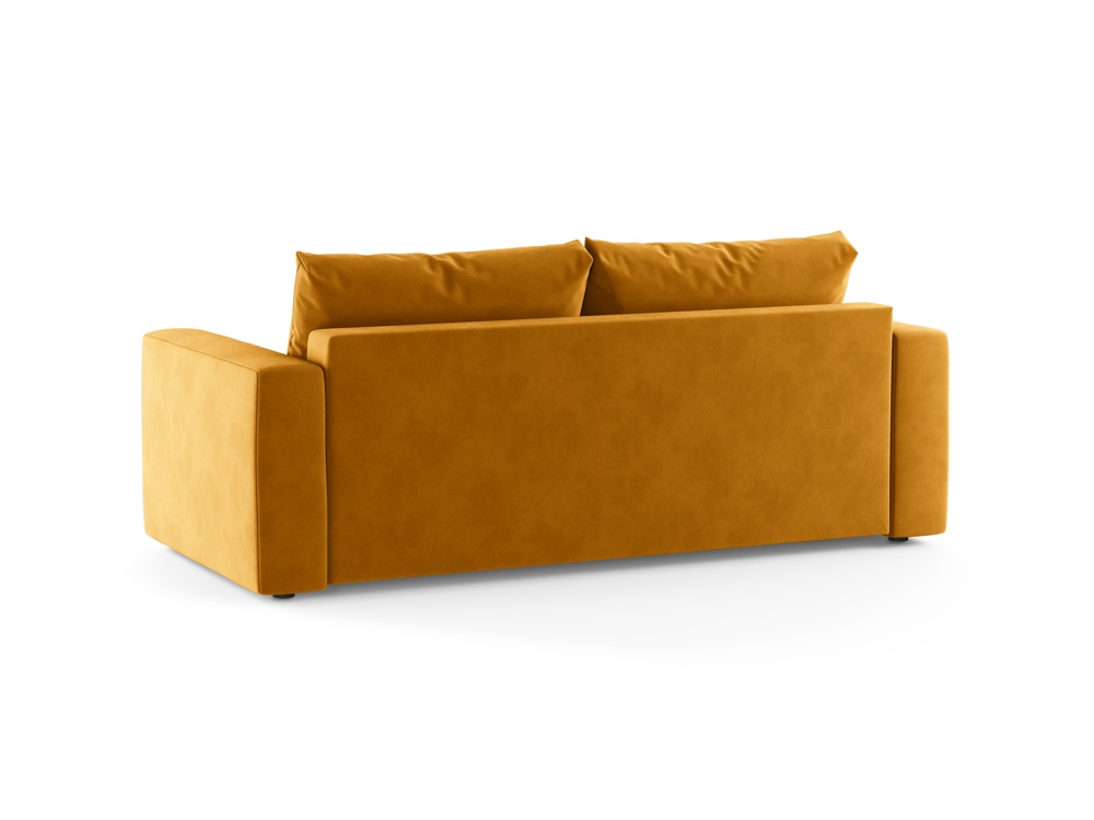 Cosmopolitan Design Schlafsofa Grena 3-Sitzer mit Bettkasten Samt Salvador Gelb