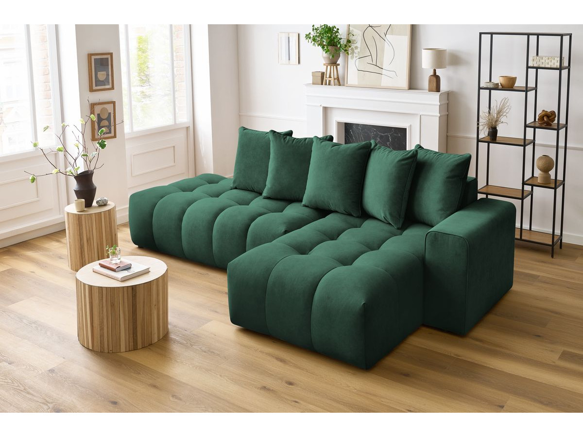 Bobochic Mont-blanc Ecksofa Samt Grün Ecke rechts
