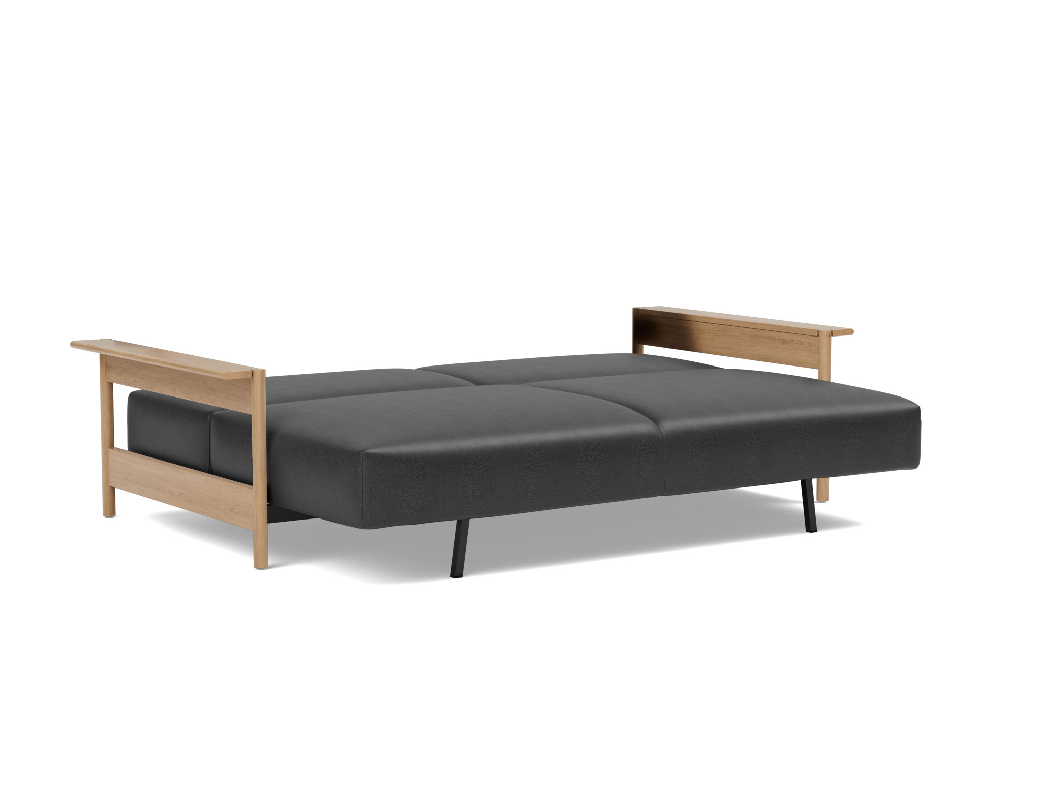 Schlafsofa Malloy Wood Lederoptik Faunal 550-Black