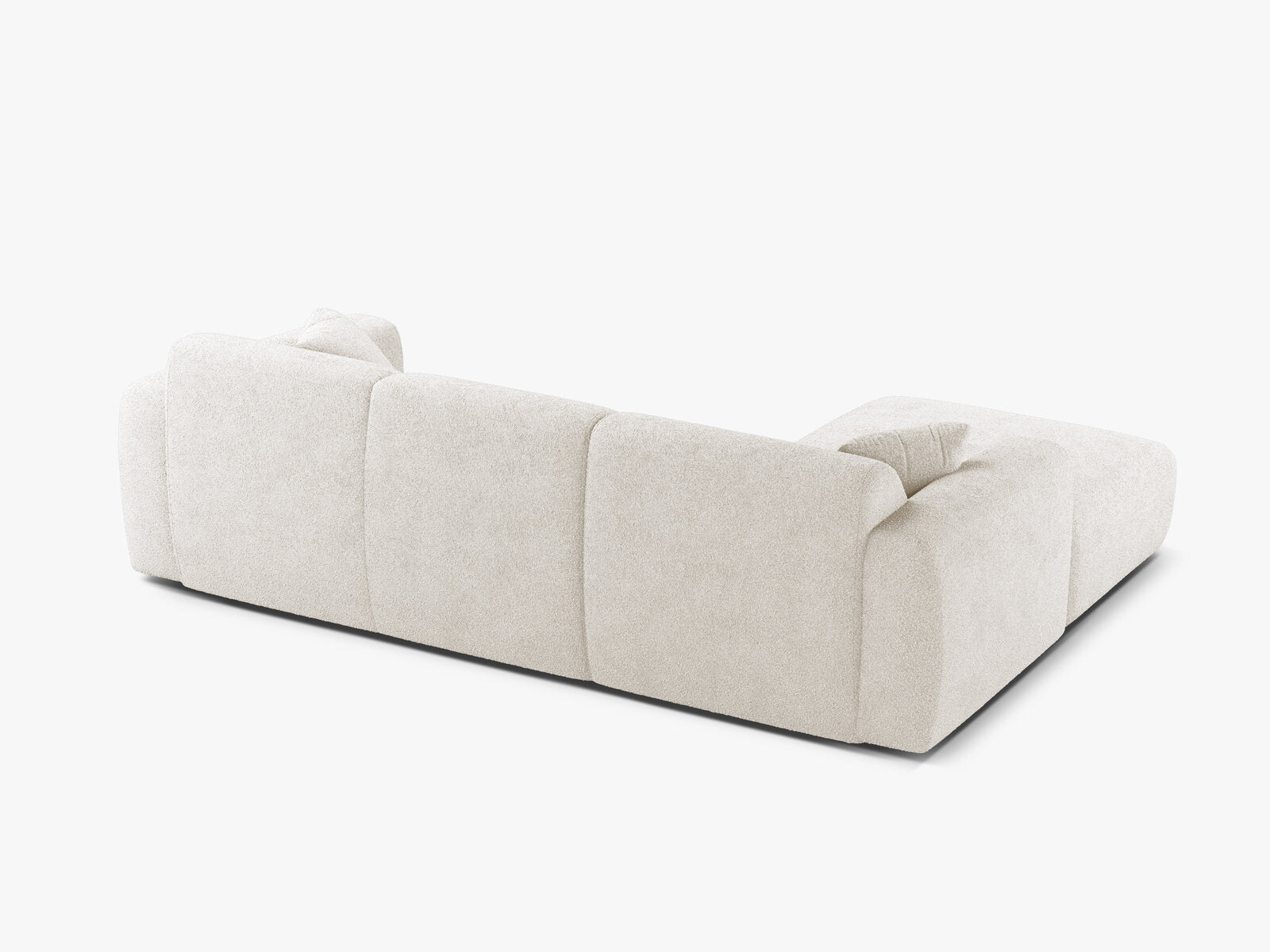 Micadoni Ecksofa Molino 4-Sitzer Links Boucle Baloo Weiß