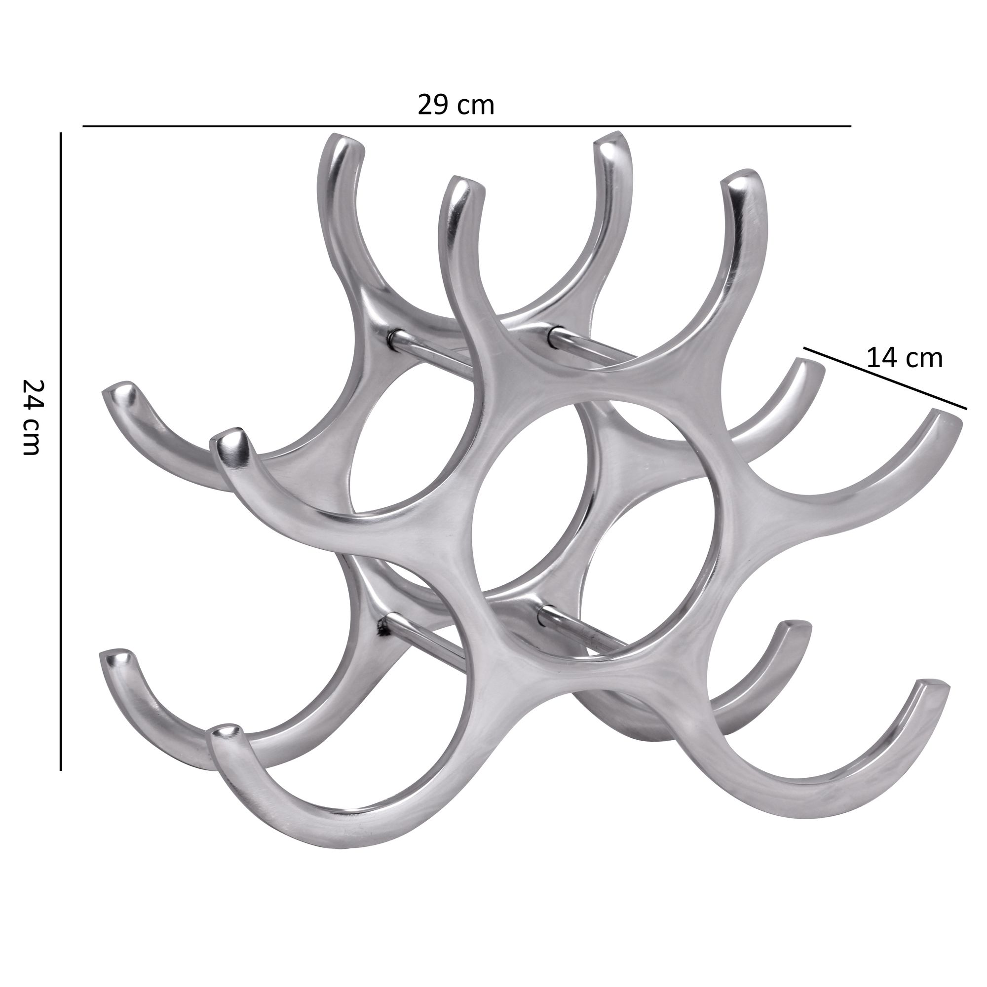 Flaschenregal Vestnes Aluminium Silber 29 × 14 × 24 cm