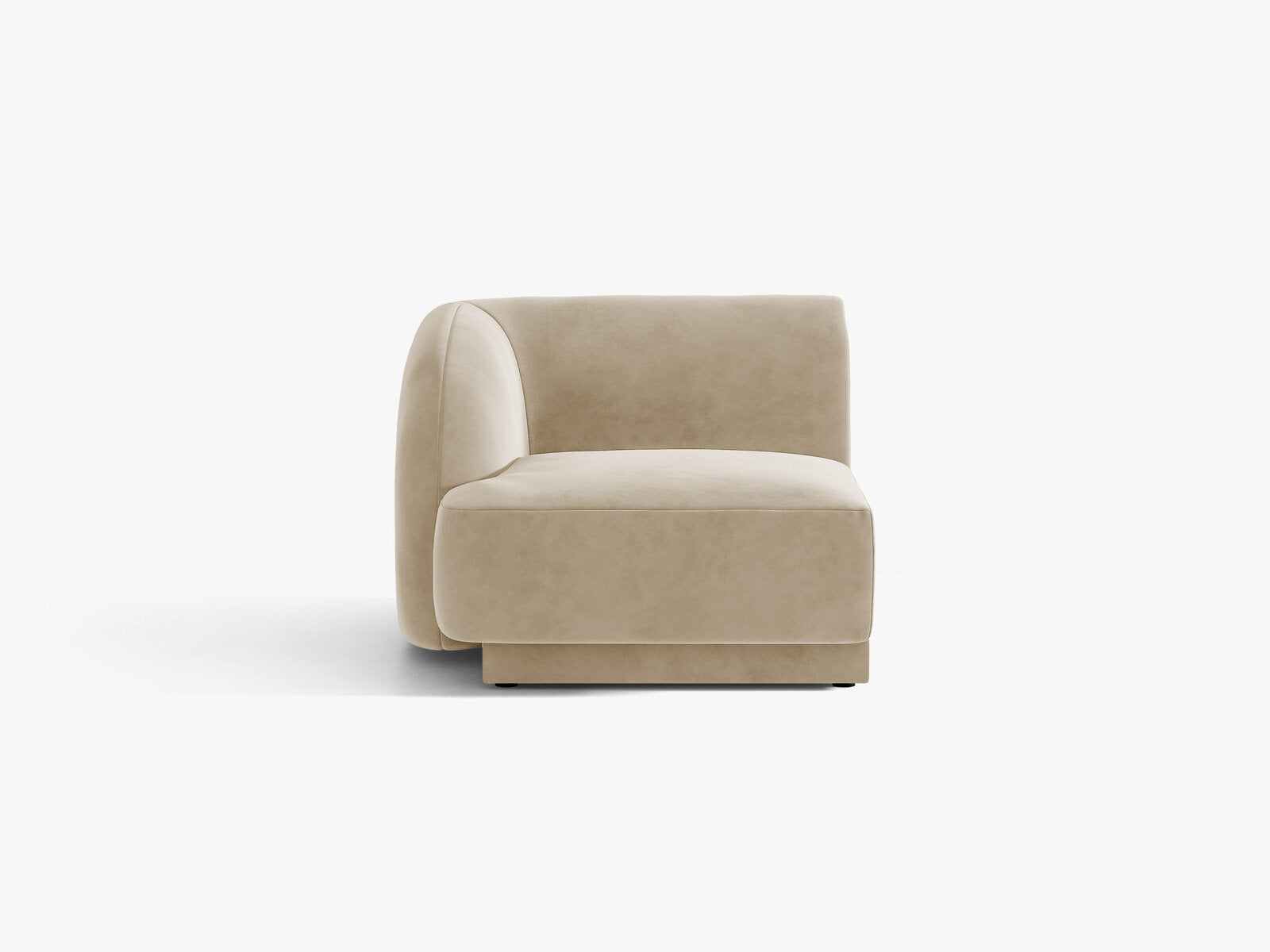 Micadoni Eckmodul Miley 1-Sitzer Samt Venus Beige Links
